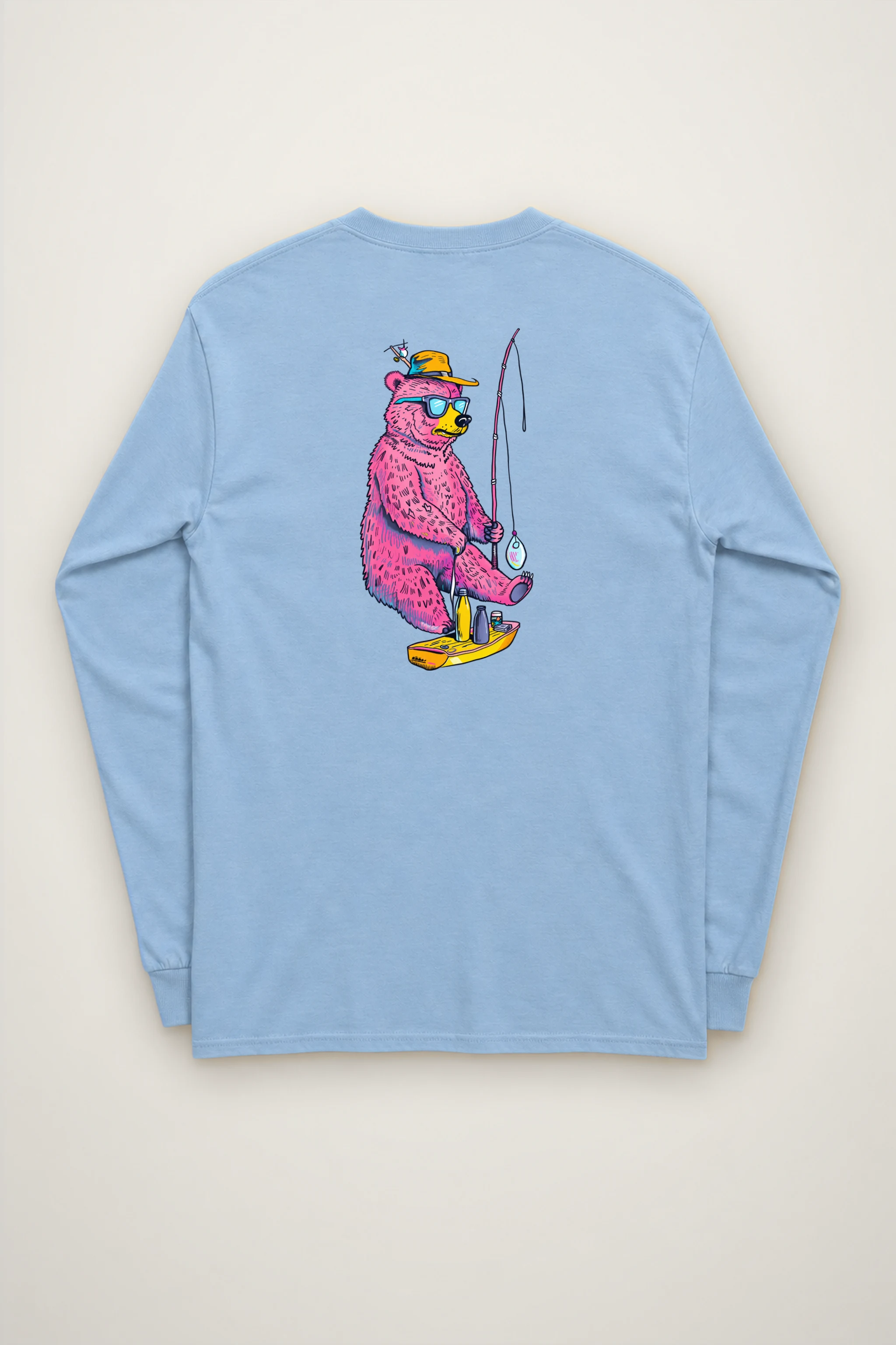"Bear Angler In Shades" Unisex Longsleeve T-shirt