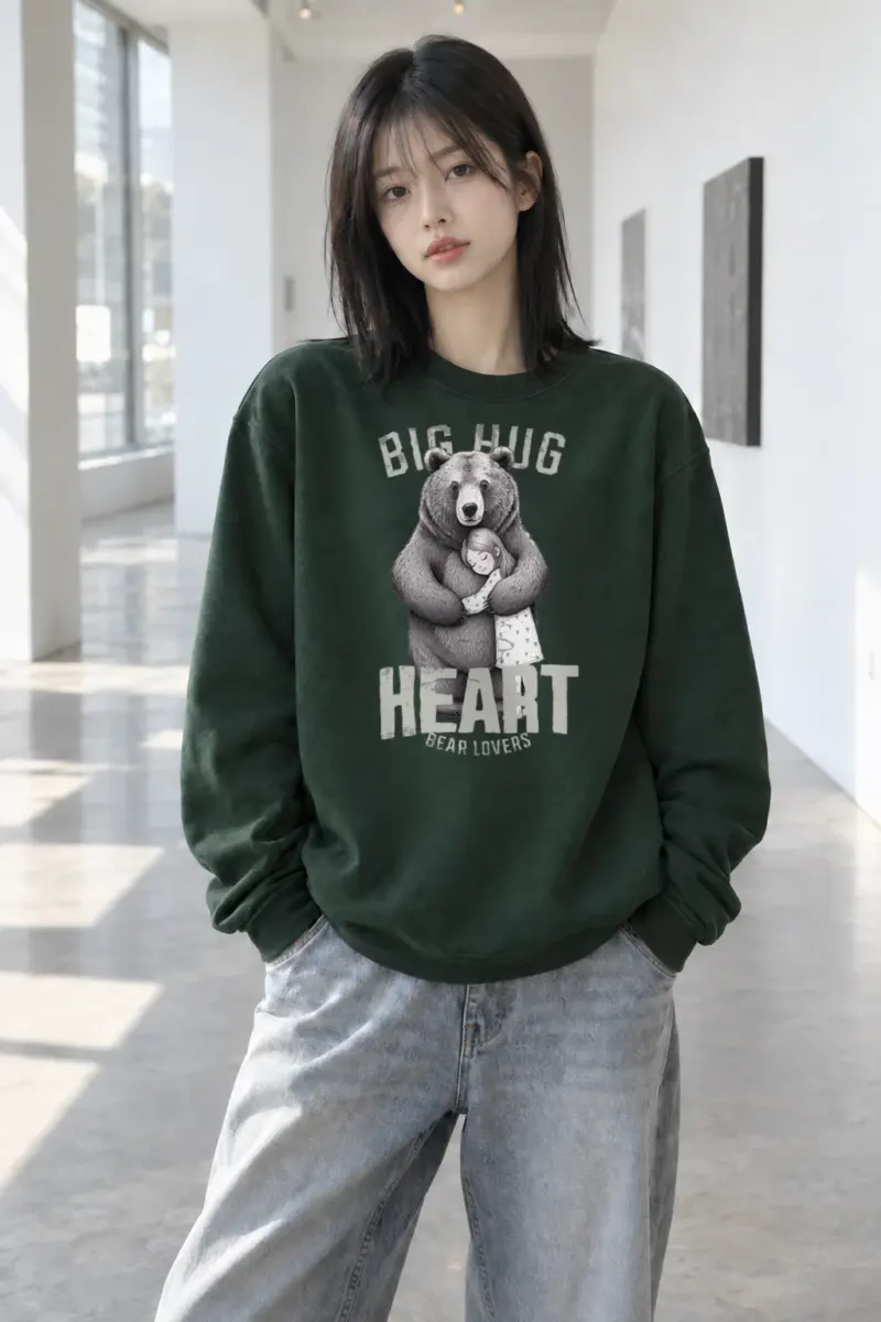 "Bear Hug Heart" Heavy Blend Unisex Crewneck Sweatshirt | Gildan 18000