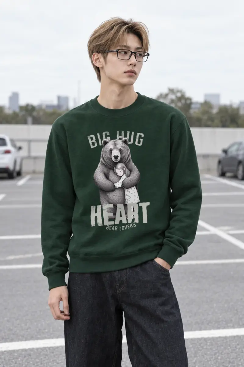 "Bear Hug Heart" Heavy Blend Unisex Crewneck Sweatshirt