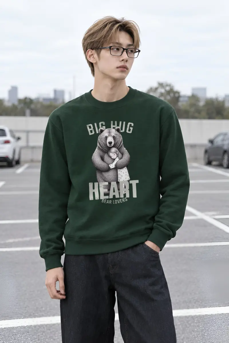 "Bear Hug Heart" Heavy Blend Unisex Crewneck Sweatshirt