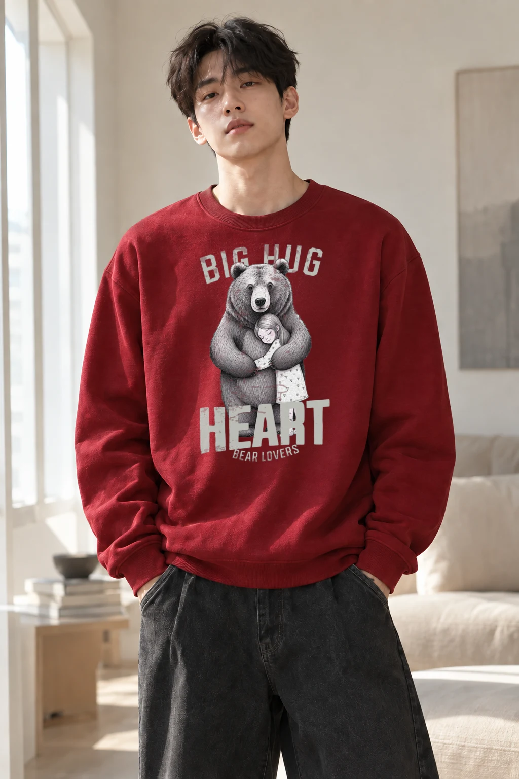 "Bear Hug Heart" Heavy Blend Unisex Crewneck Sweatshirt | Gildan 18000