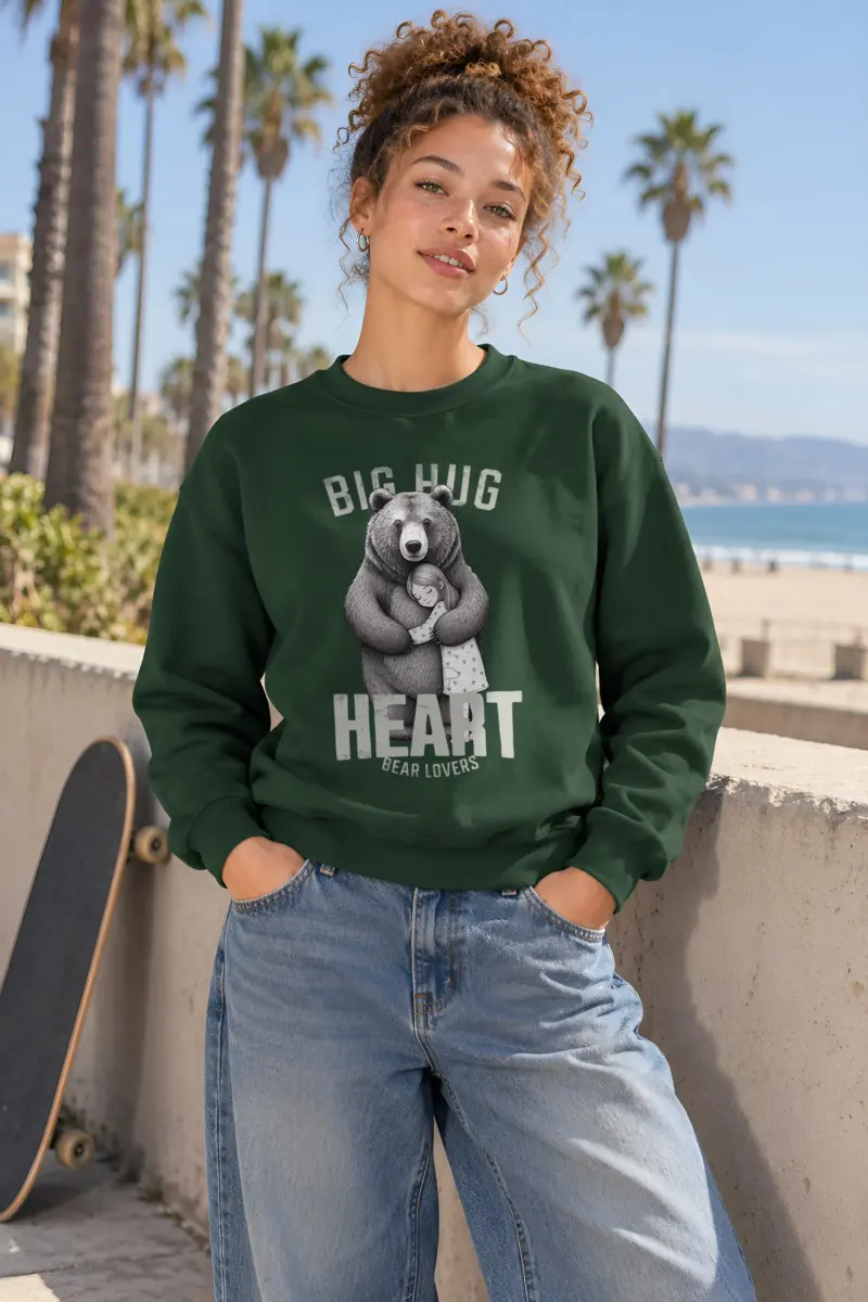 "Bear Hug Heart" Heavy Blend Unisex Crewneck Sweatshirt