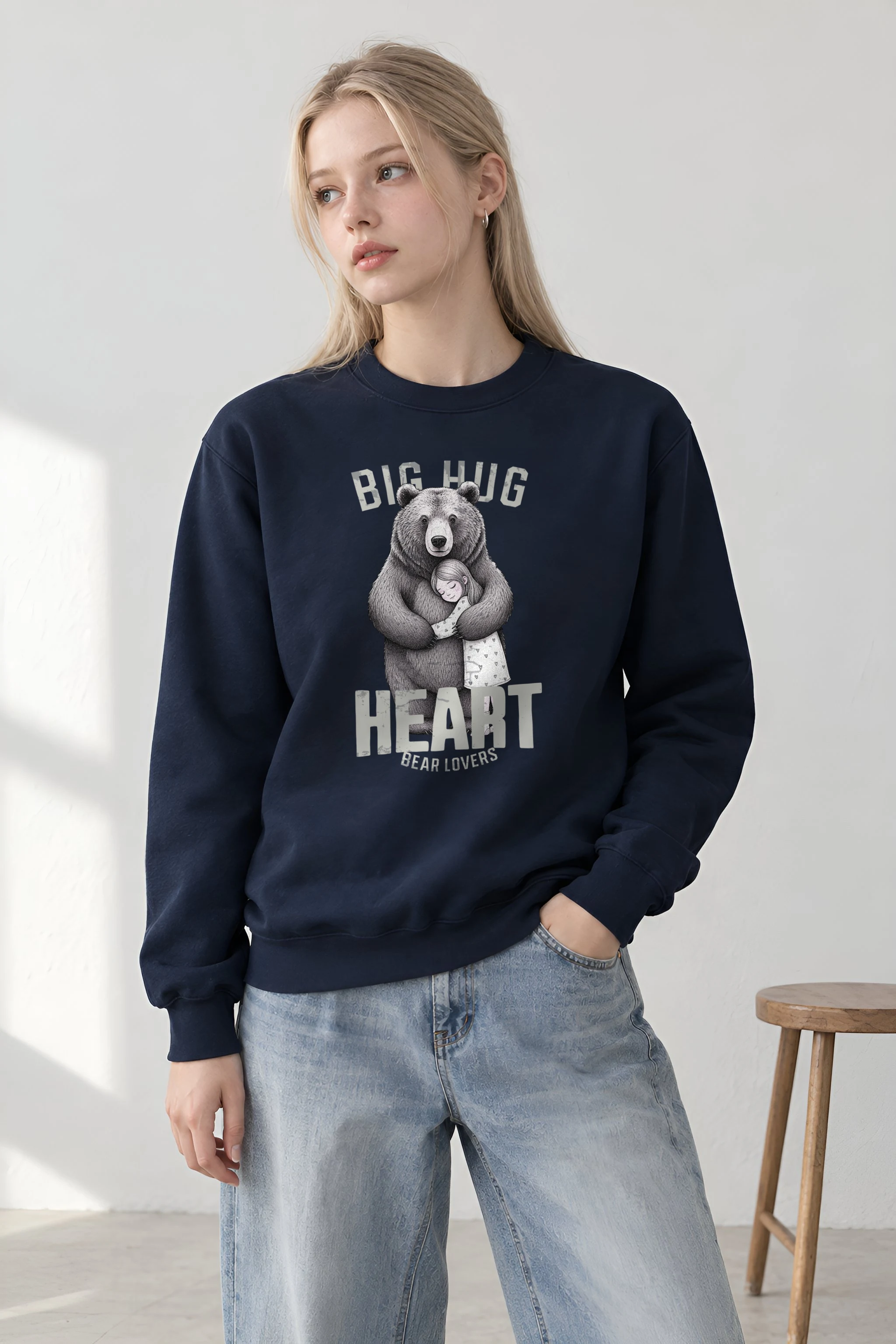 "Bear Hug Heart" Heavy Blend Unisex Crewneck Sweatshirt