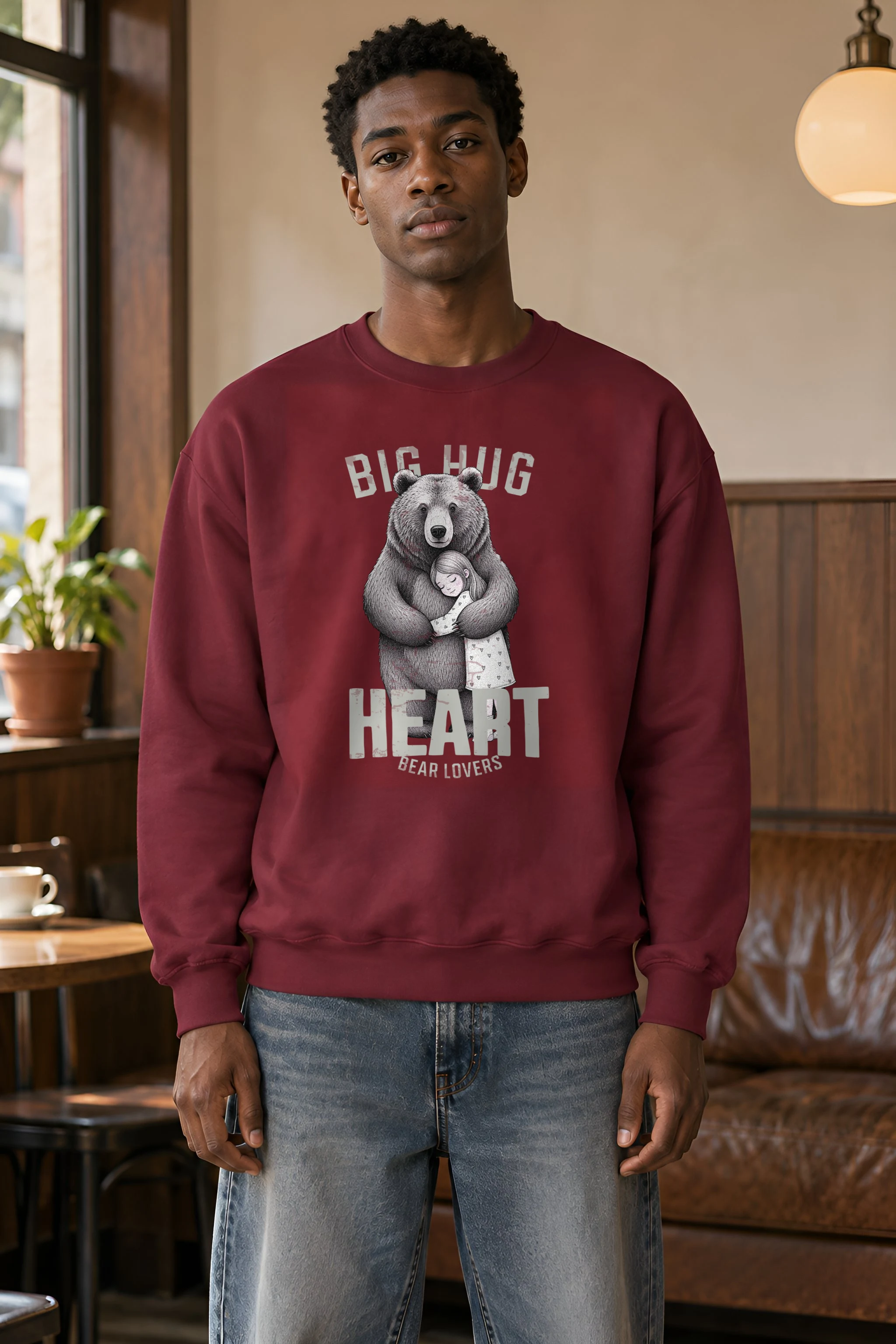 "Bear Hug Heart" Heavy Blend Unisex Crewneck Sweatshirt
