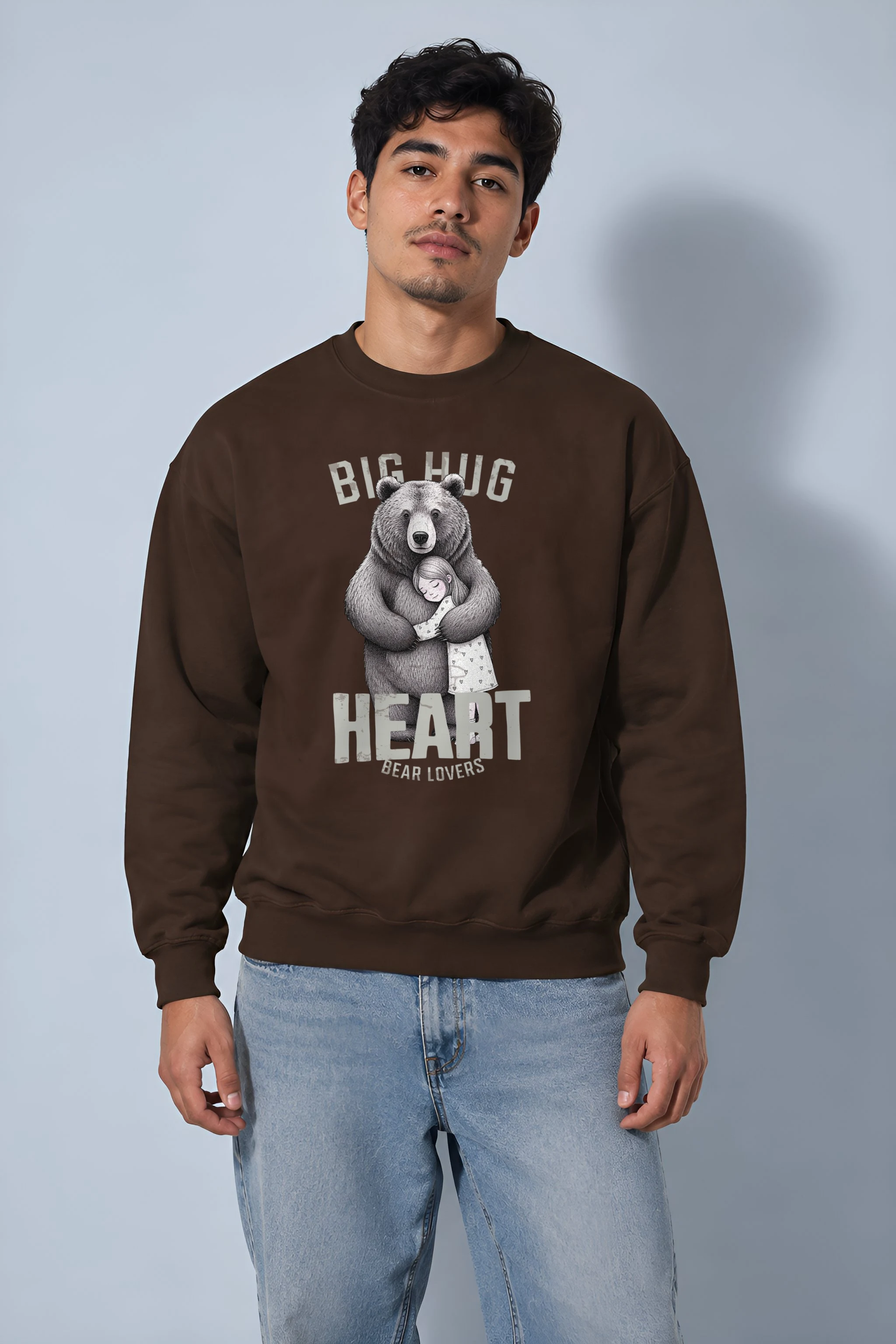 "Bear Hug Heart" Heavy Blend Unisex Crewneck Sweatshirt