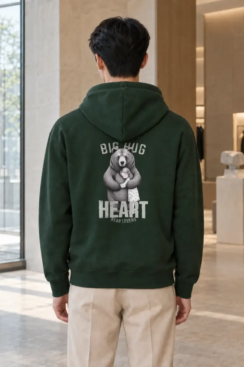"Bear Hug Heart" Heavy Blend Unisex Pullover Hoodie | Gildan 18500
