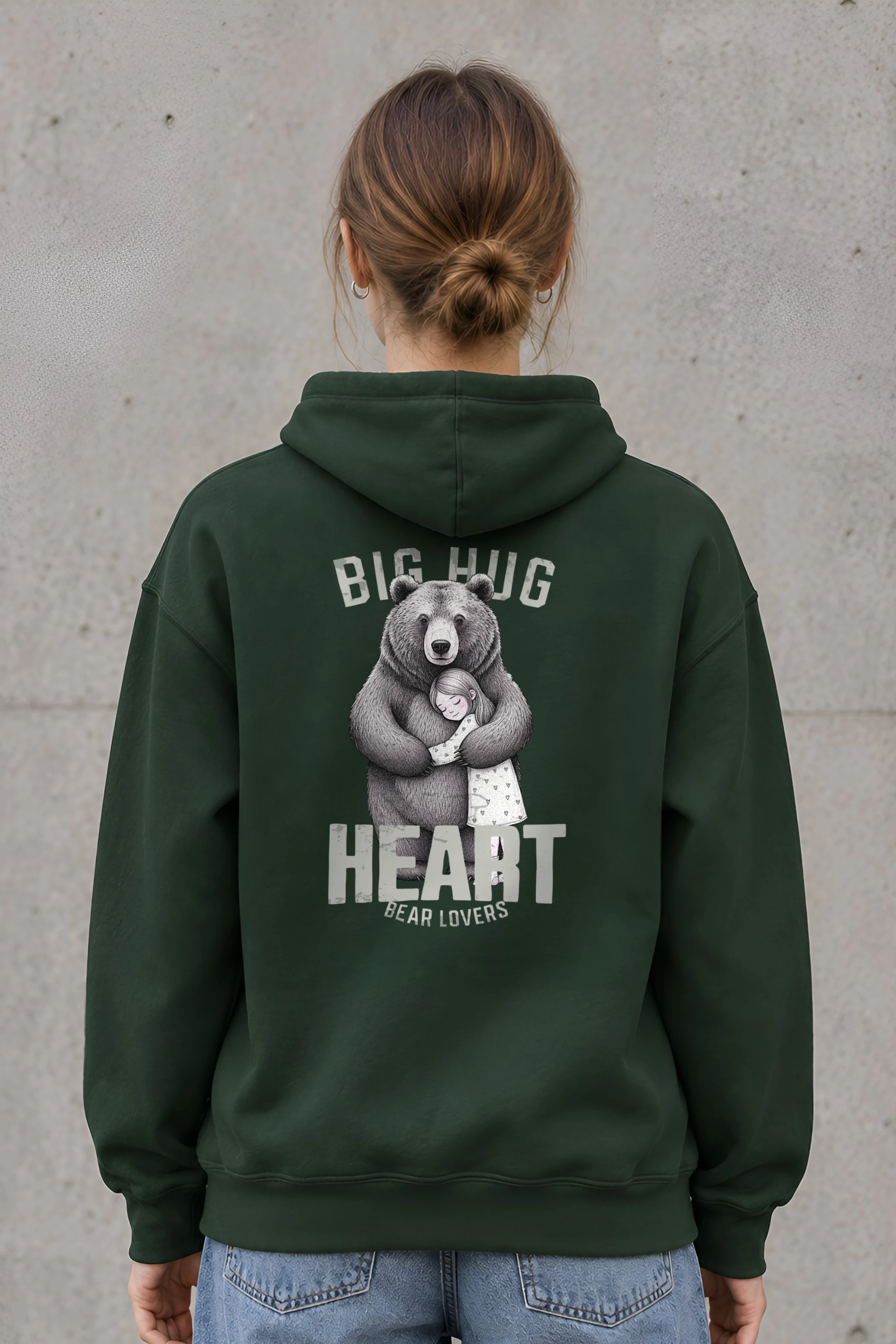 "Bear Hug Heart" 1 Pullover Hoodie