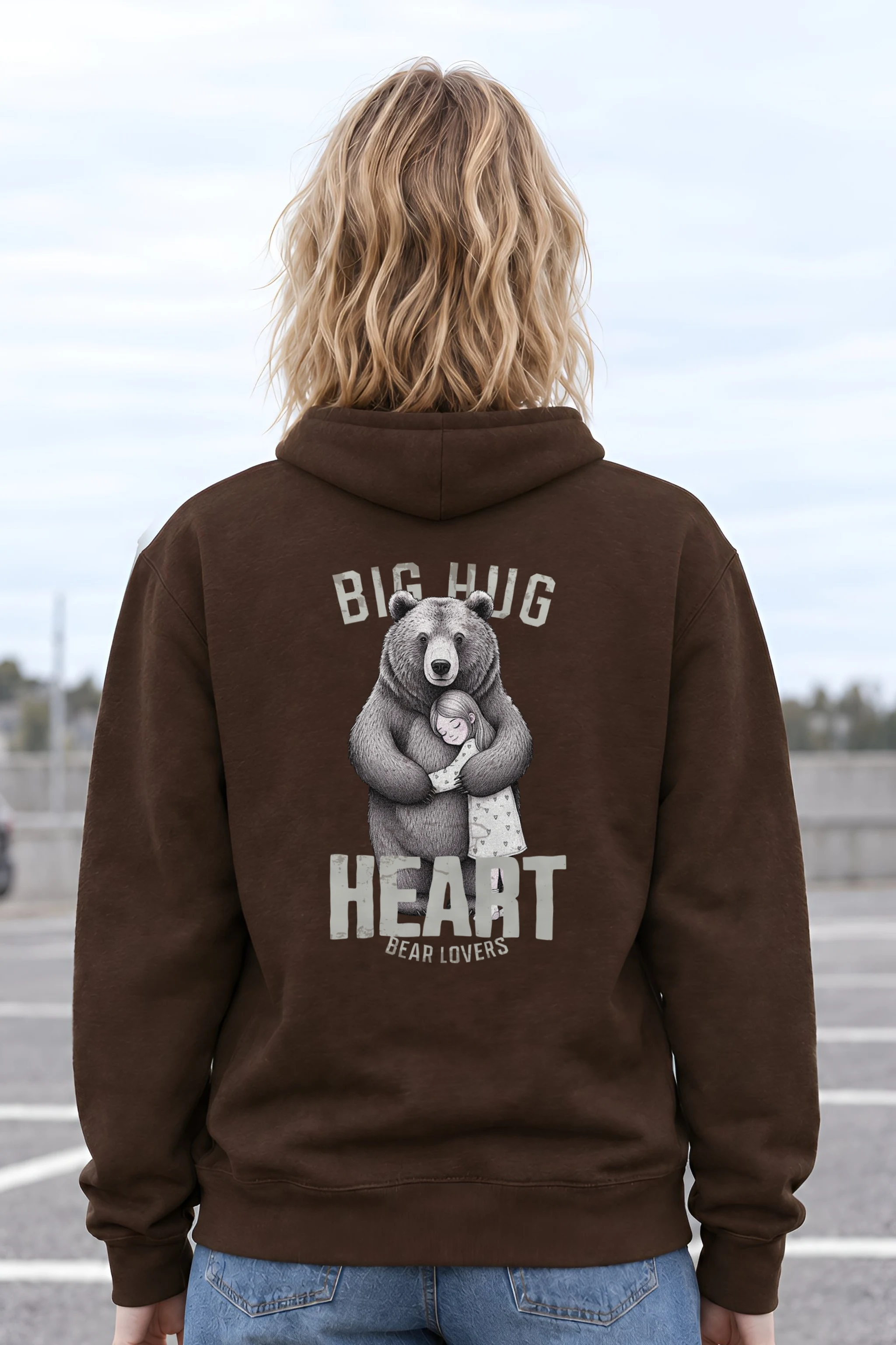 "Bear Hug Heart" 1 Pullover Hoodie