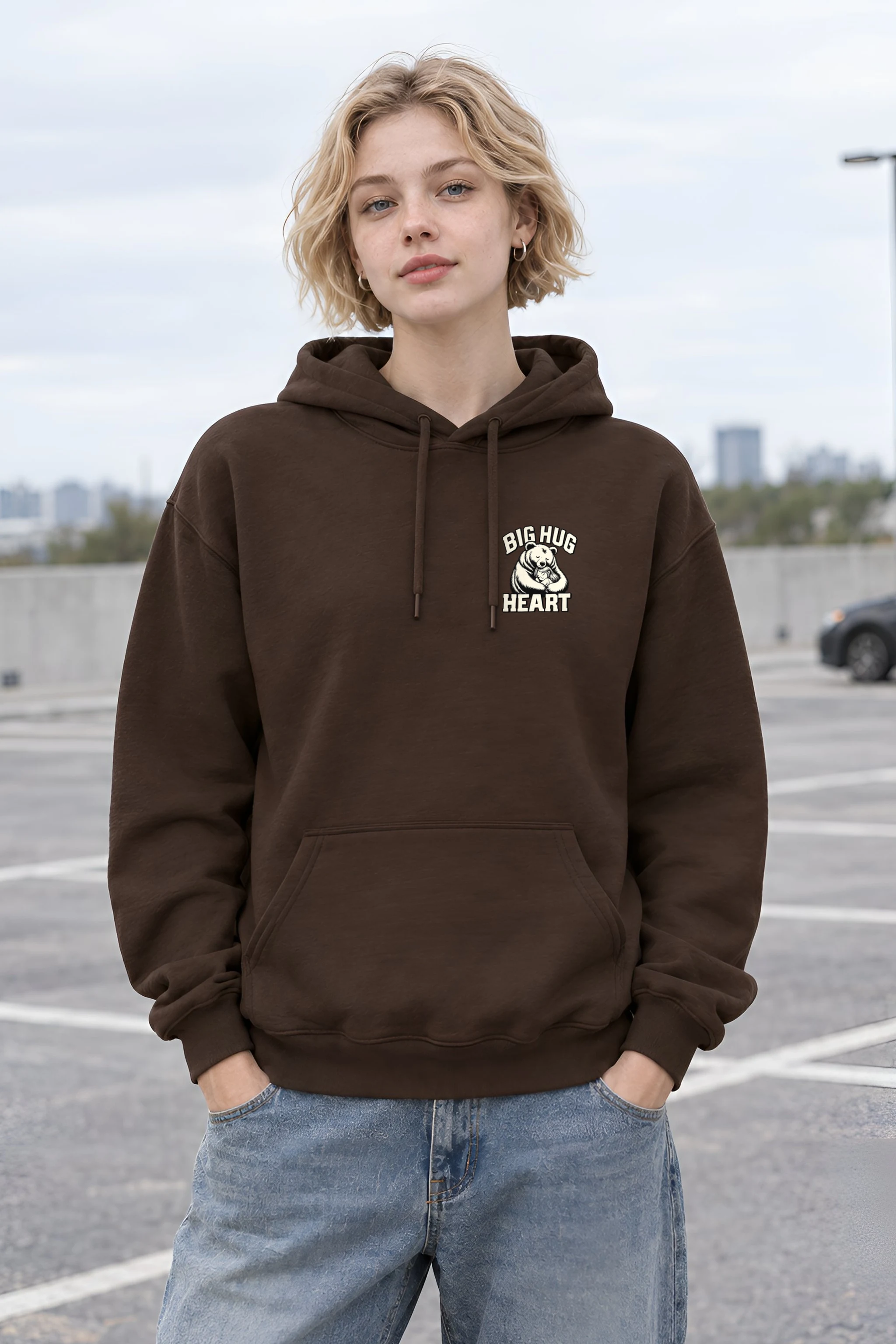"Bear Hug Heart" 1 Pullover Hoodie