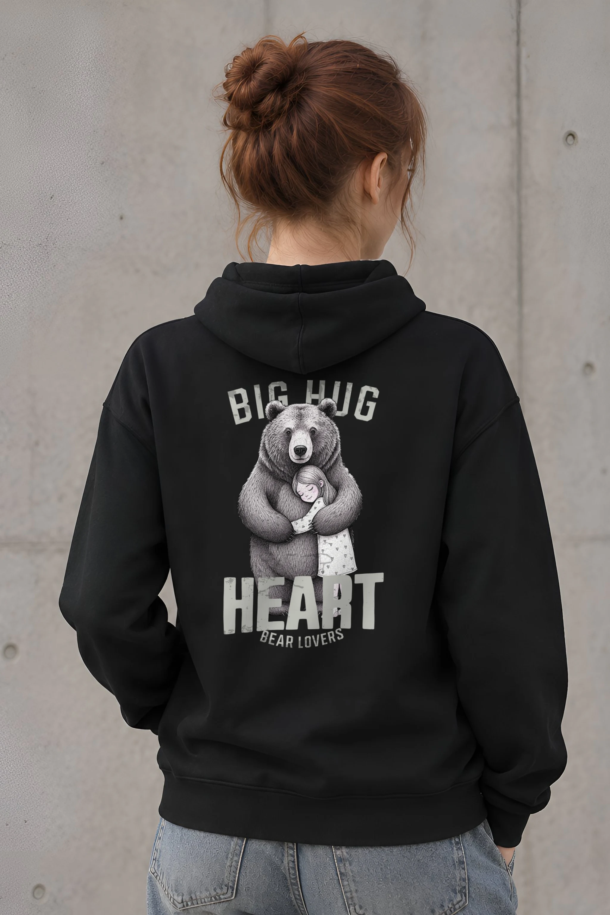 "Bear Hug Heart" 1 Pullover Hoodie