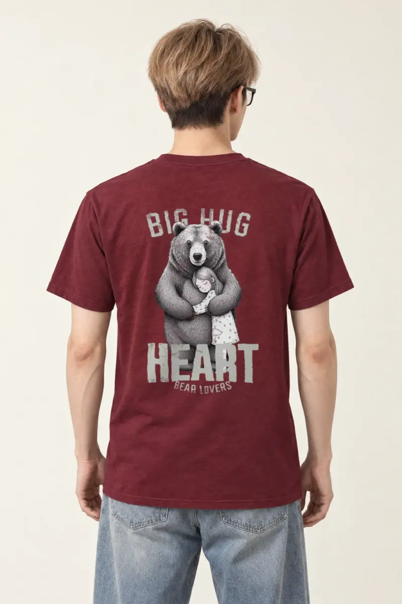 "Bear Hug Heart" Heavyweight Unisex Crewneck T-shirt