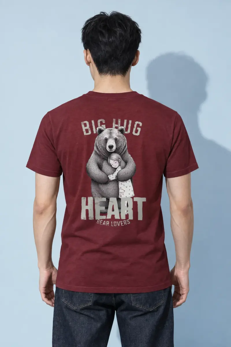 "Bear Hug Heart" Heavyweight Unisex Crewneck T-shirt