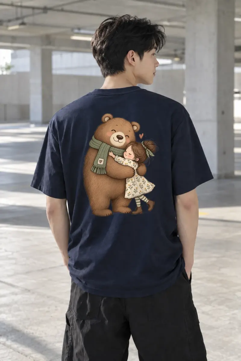 "Bear Hug" Heavyweight Unisex Crewneck T-shirt | Gildan 5000