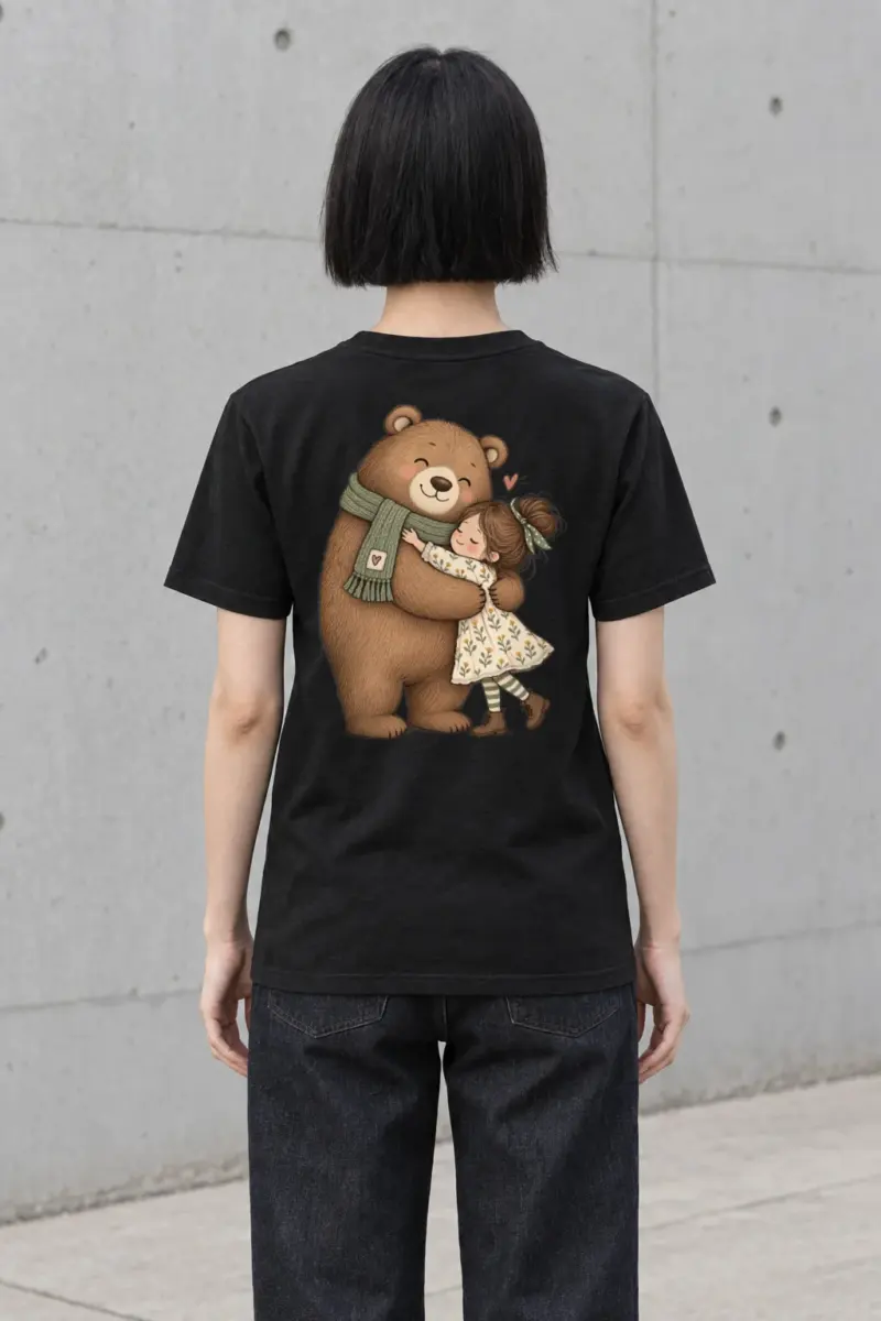 "Bear Hug" Heavyweight Unisex Crewneck T-shirt | Gildan 5000
