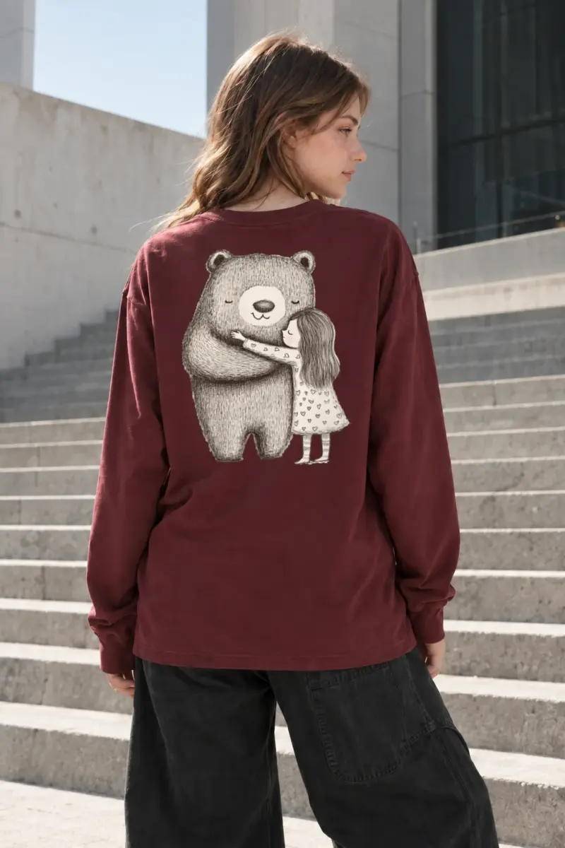 “Bear Hug Sketch” Unisex Longsleeve T-shirt | Gildan 2400