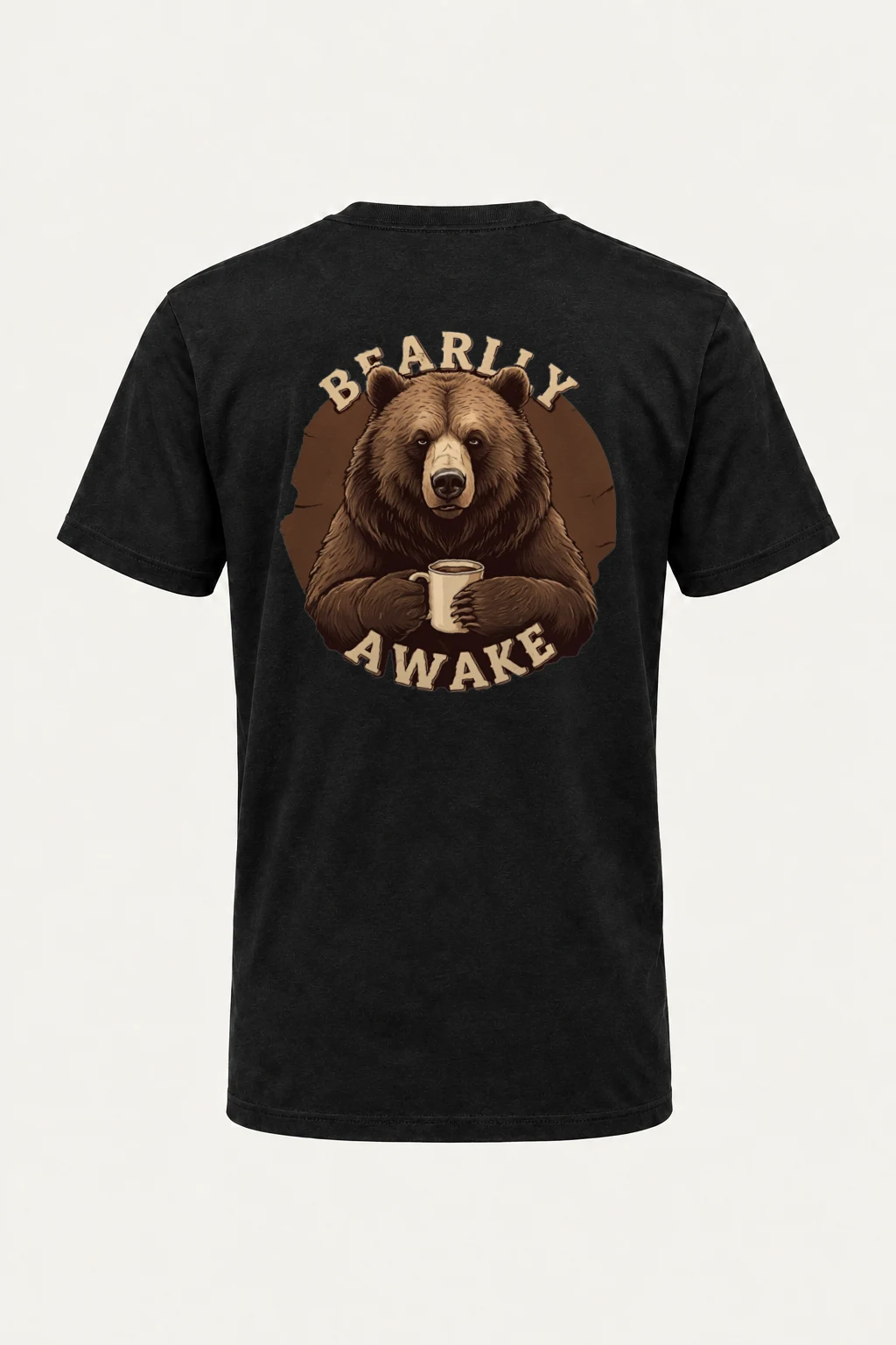 "Bearly Awake" Heavyweight Unisex Crewneck T-shirt | Gildan 5000