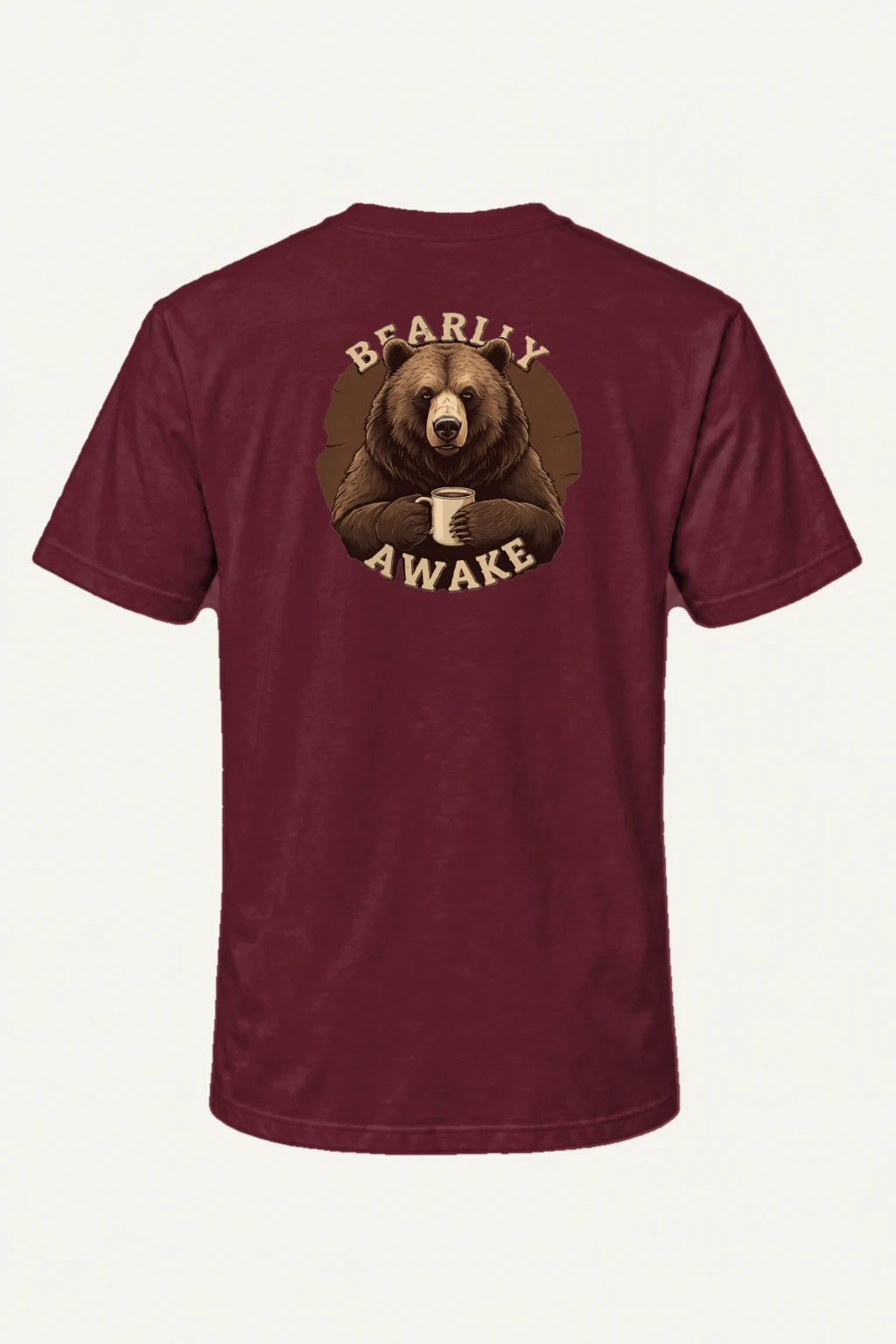 "Bearly Awake" Heavyweight Unisex Crewneck T-shirt | Gildan 5000