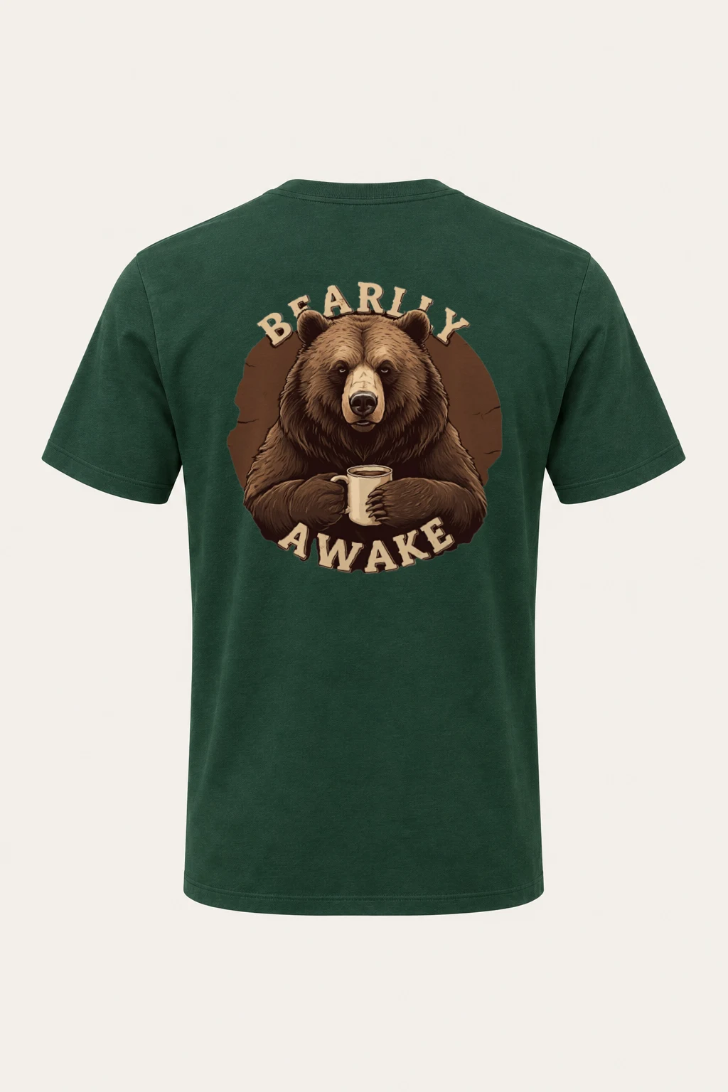 "Bearly Awake" Heavyweight Unisex Crewneck T-shirt | Gildan 5000