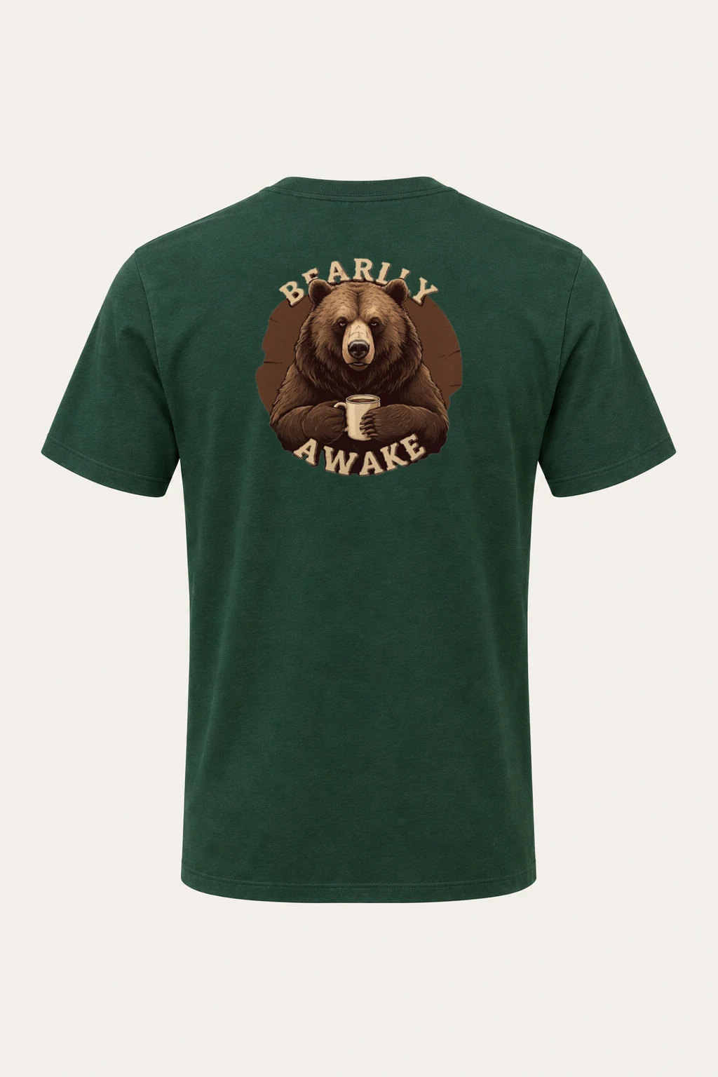"Bearly Awake" Heavyweight Unisex Crewneck T-shirt | Gildan 5000