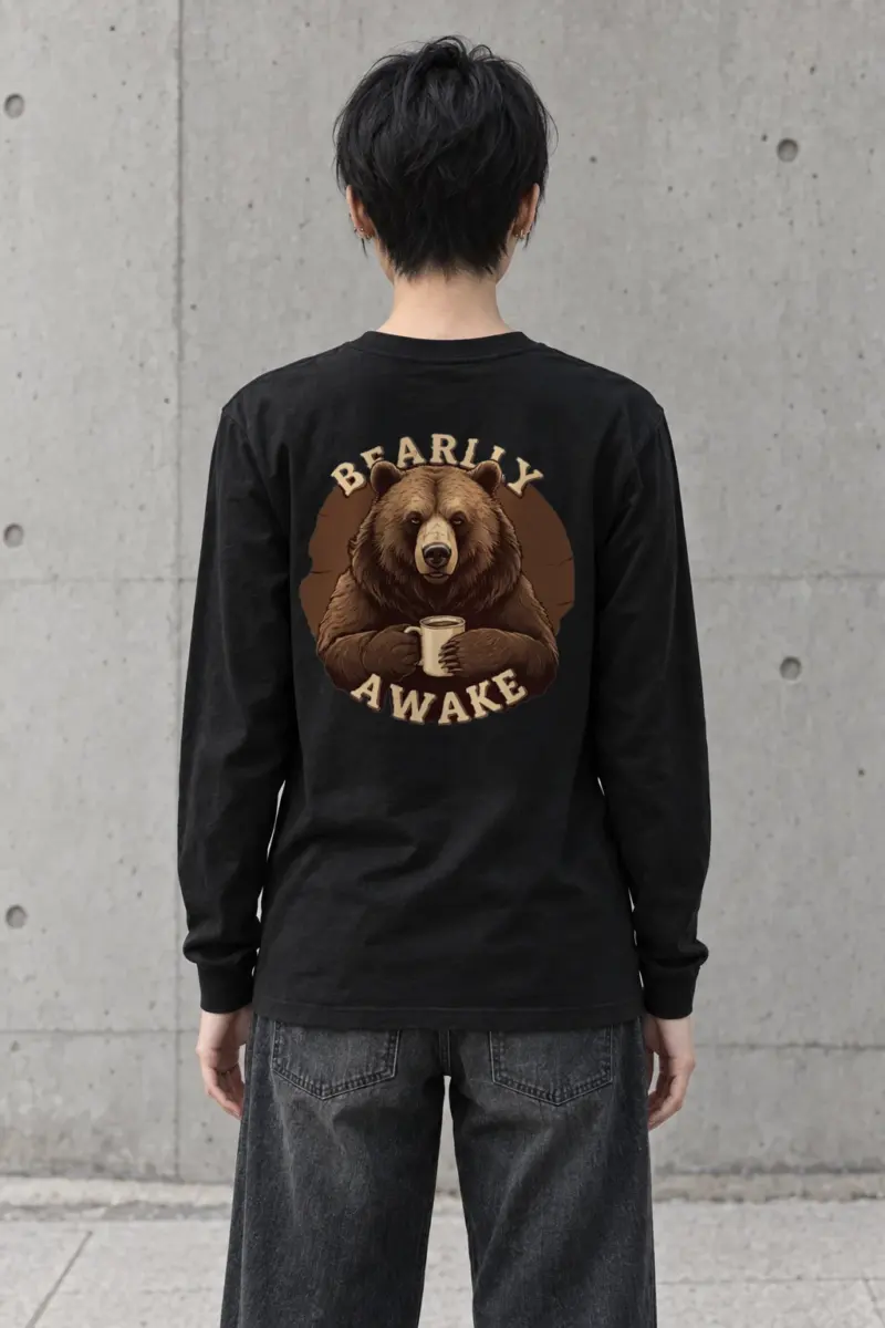"Bearly Awake" Unisex Longsleeve T-shirt | Gildan 2400
