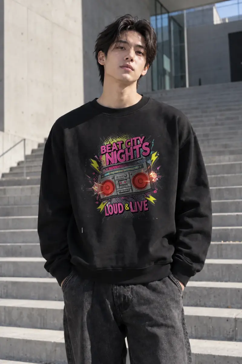 "Beat City Nights" Heavy Blend Unisex Crewneck Sweatshirt | Gildan 18000