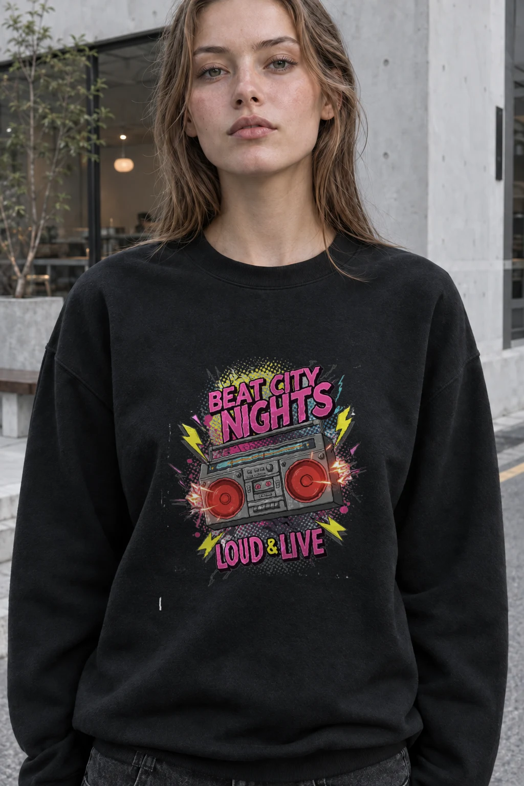"Beat City Nights" Heavy Blend Unisex Crewneck Sweatshirt | Gildan 18000
