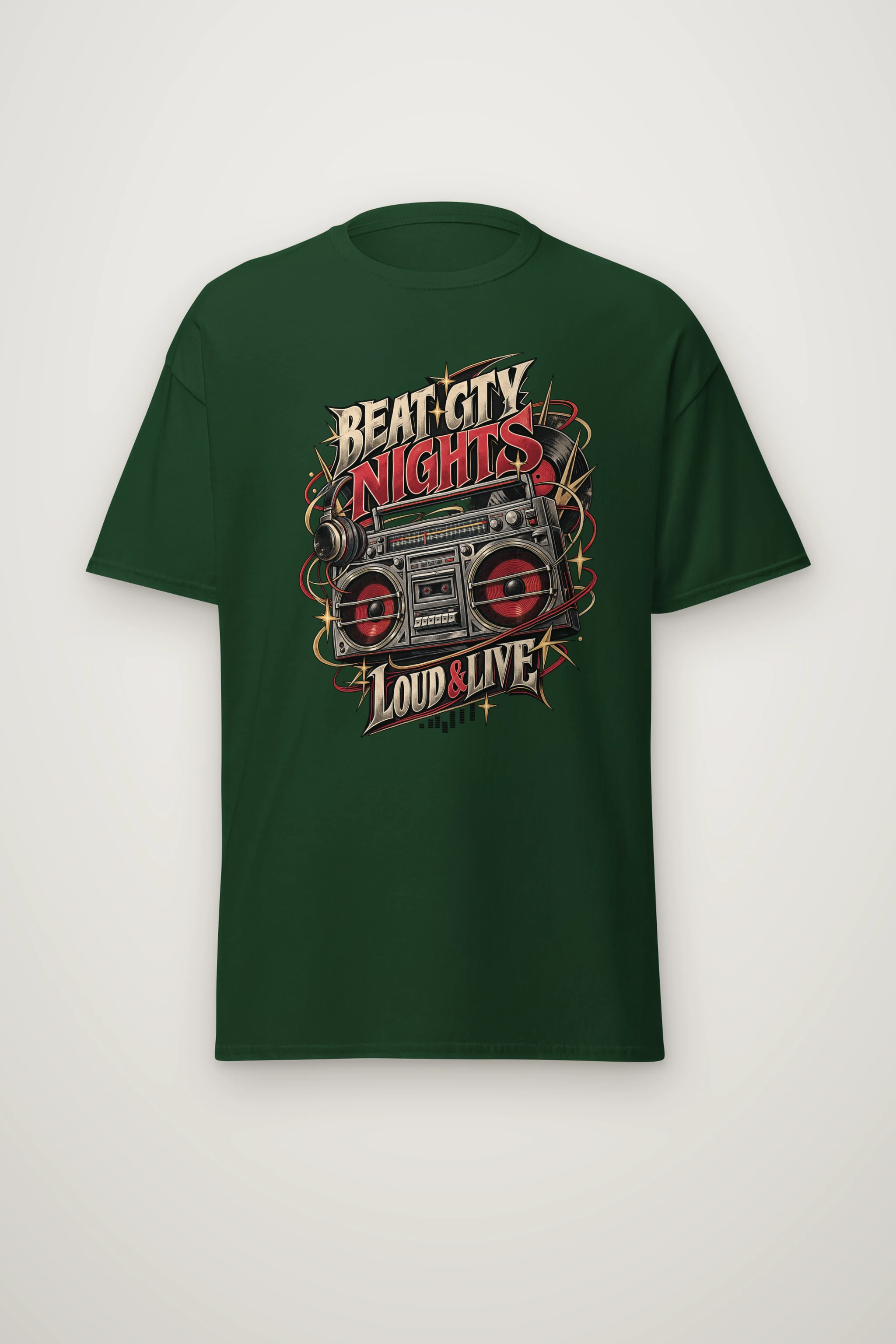 "Beat City Nights" Heavyweight Unisex Crewneck T-shirt