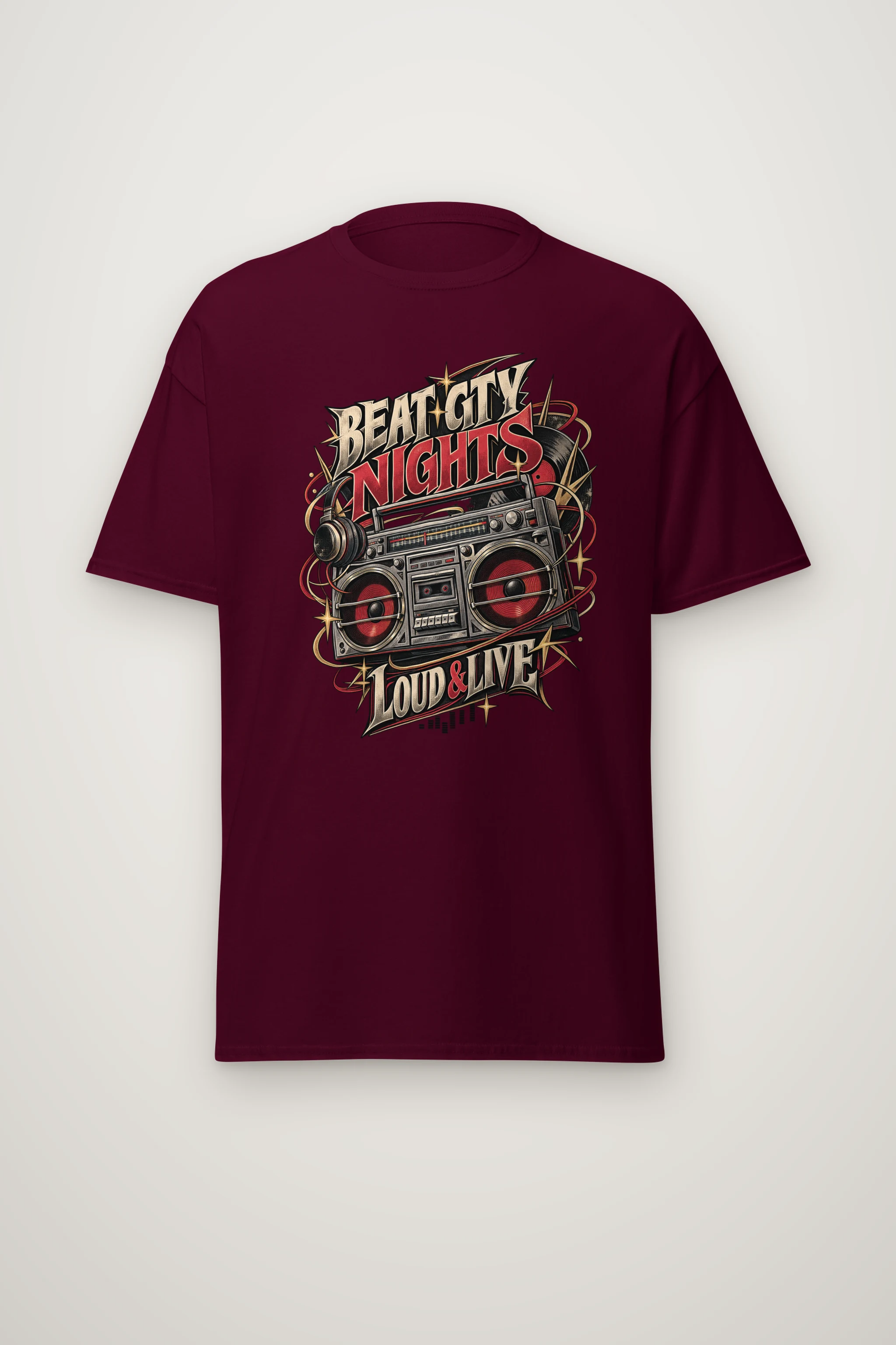 "Beat City Nights" Heavyweight Unisex Crewneck T-shirt