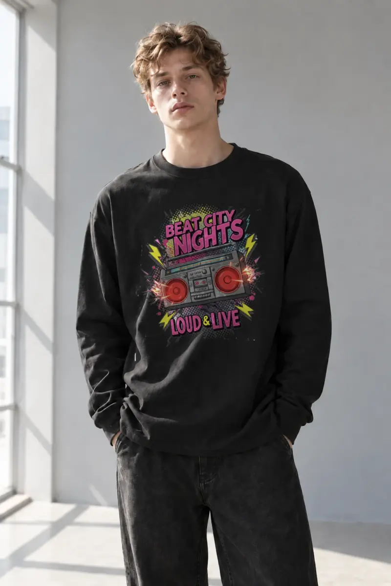 "Beat City Nights" Unisex Longsleeve T-shirt | Gildan 2400