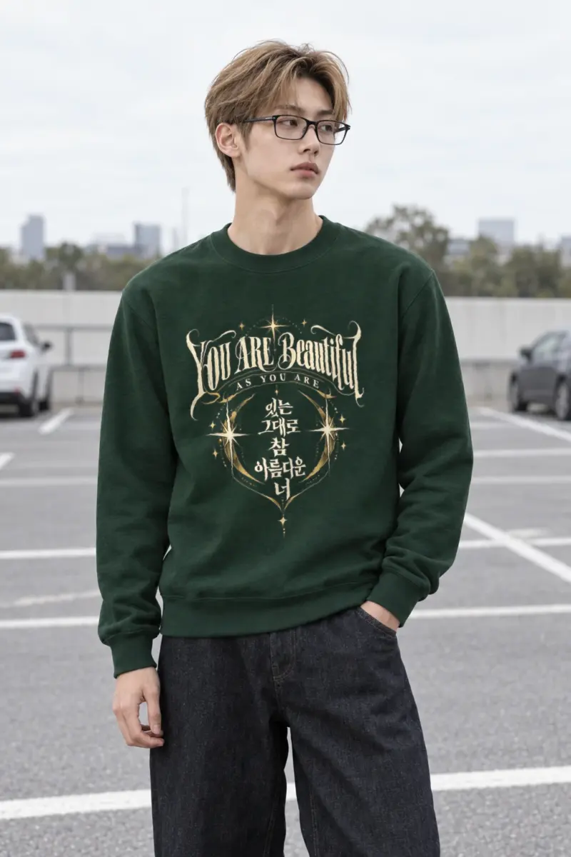 "Beautiful As You Are" Heavy Blend Unisex Crewneck Sweatshirt | Gildan 18000