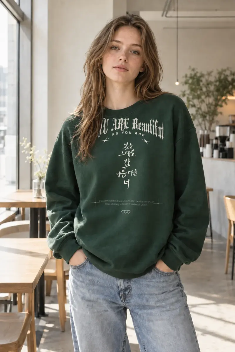 “Beautiful As You Are” Heavy Blend Unisex Crewneck Sweatshirt | Gildan 18000