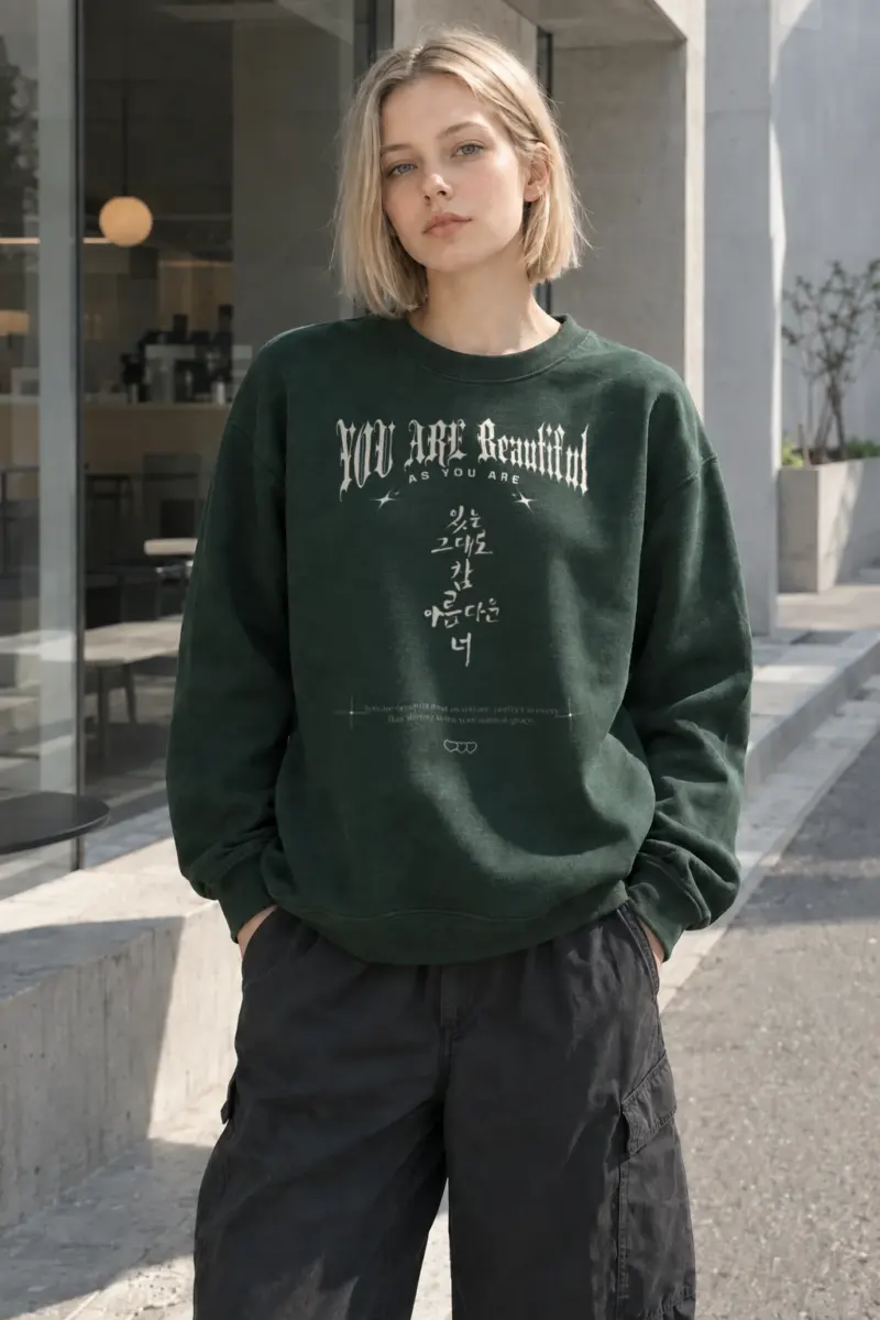 "Beautiful As You Are" Heavy Blend Unisex Crewneck Sweatshirt | Gildan 18000