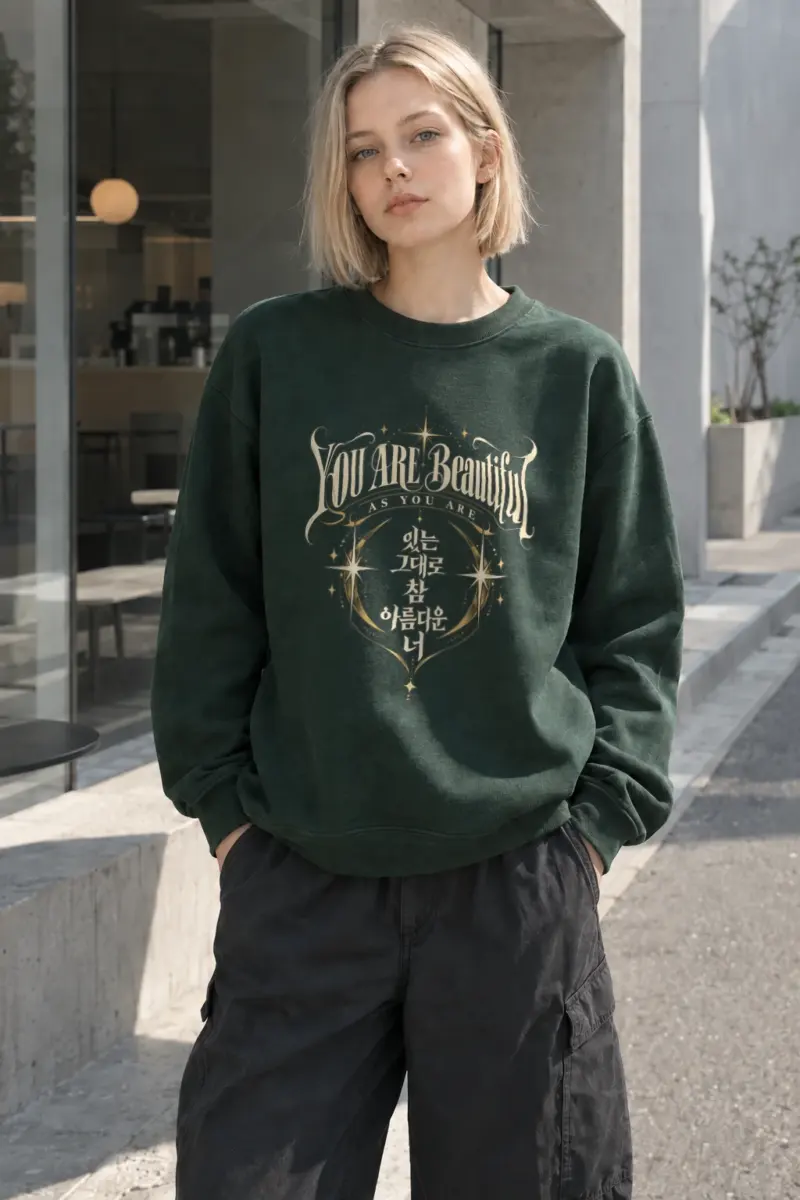 "Beautiful As You Are" Heavy Blend Unisex Crewneck Sweatshirt | Gildan 18000