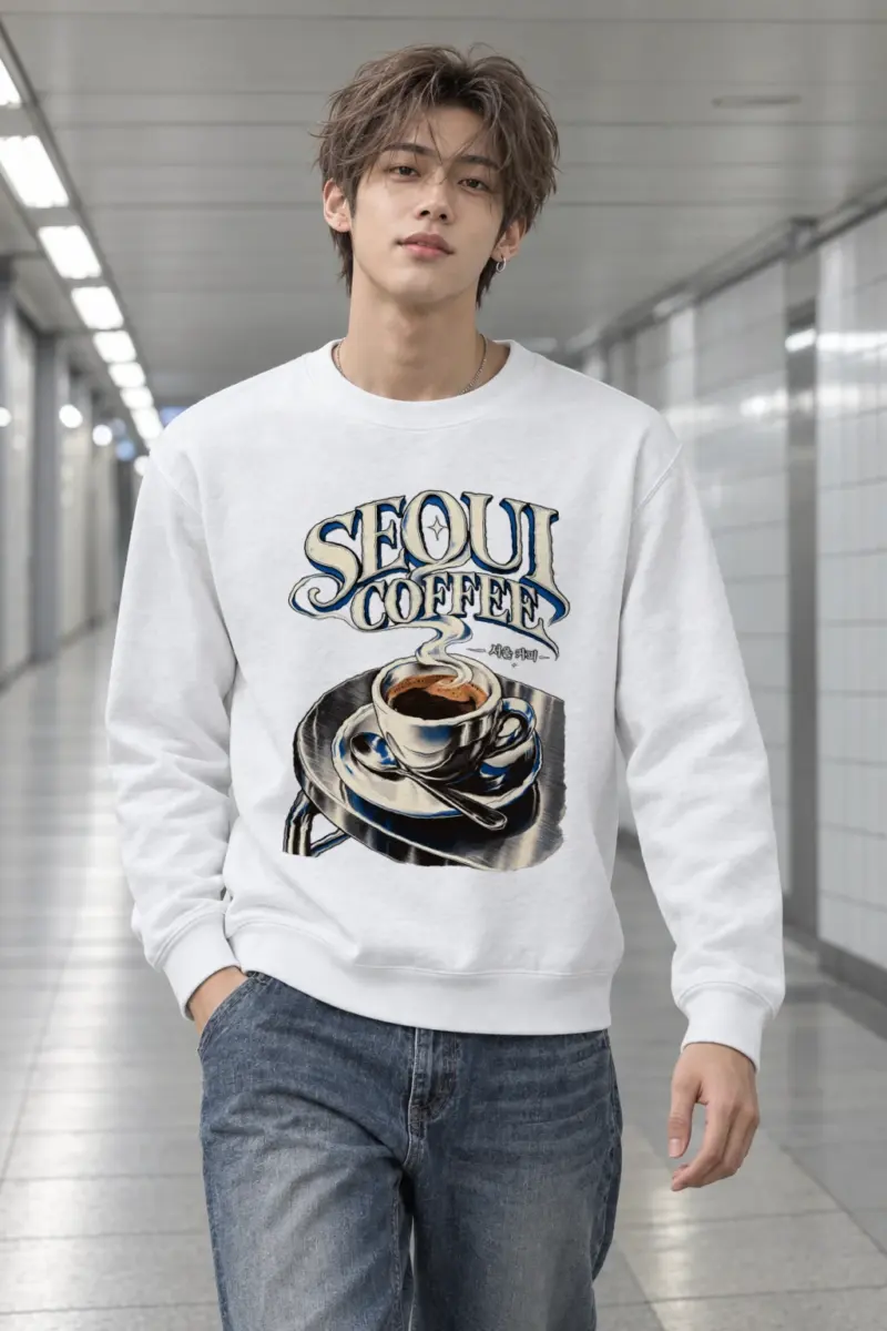 "Seoul Coffee Wordmark" Heavy Blend Unisex Crewneck Sweatshirt