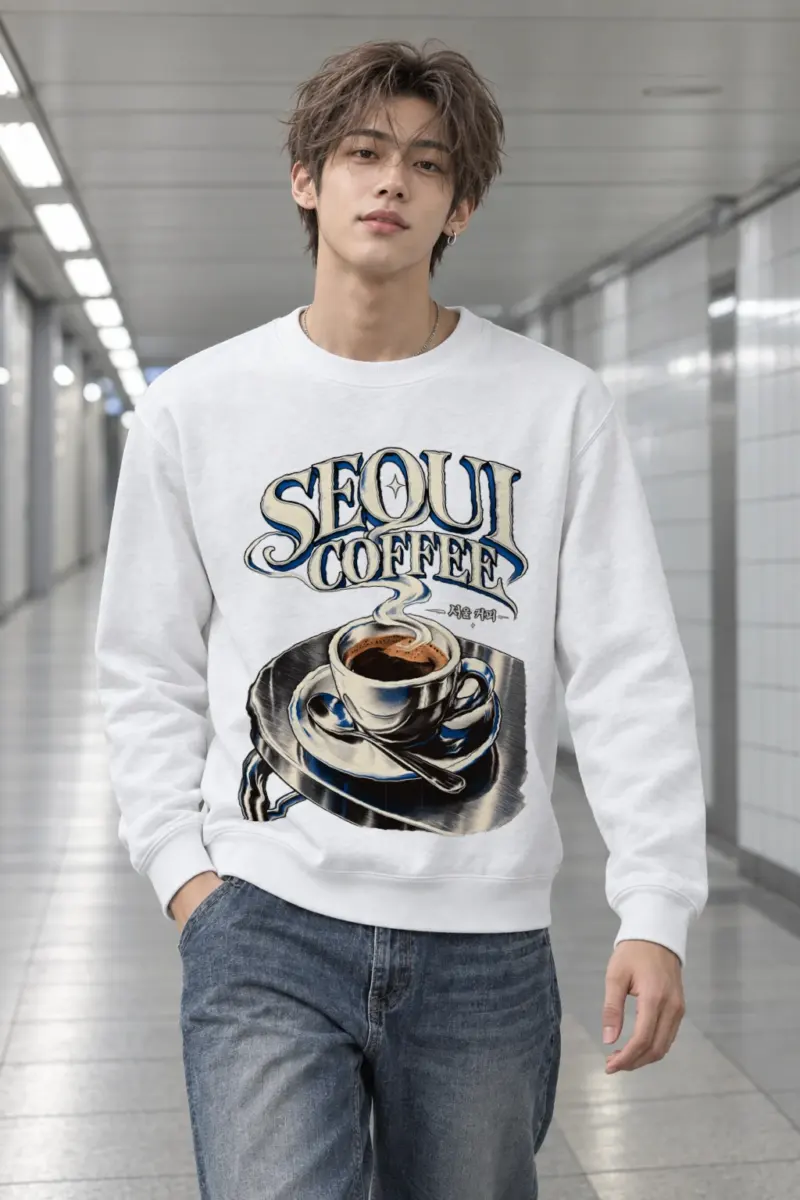 "Seoul Coffee Wordmark" Heavy Blend Unisex Crewneck Sweatshirt
