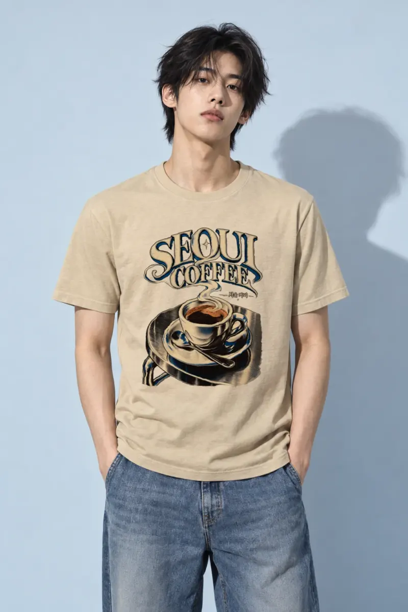 "Seoul Coffee Wordmark" Heavyweight Unisex Crewneck T-shirt