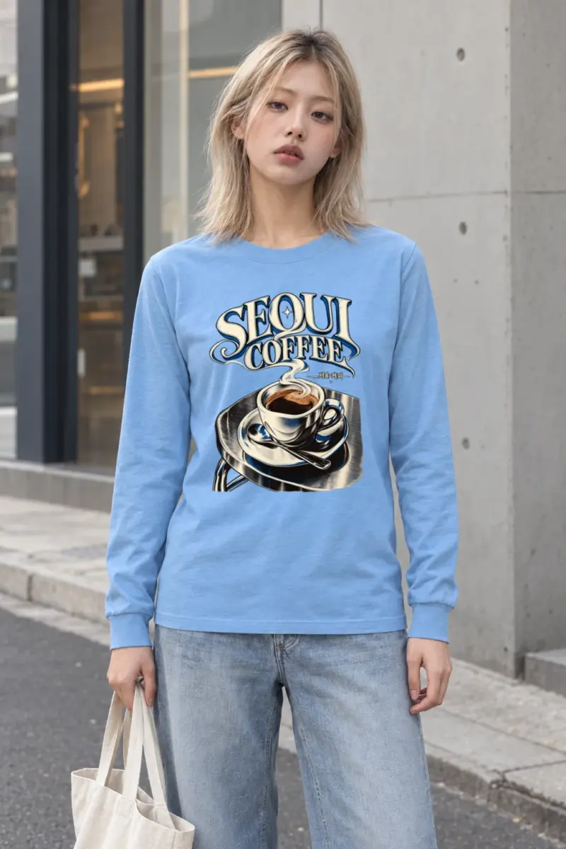 "Seoul Coffee Wordmark" Unisex Longsleeve T-shirt