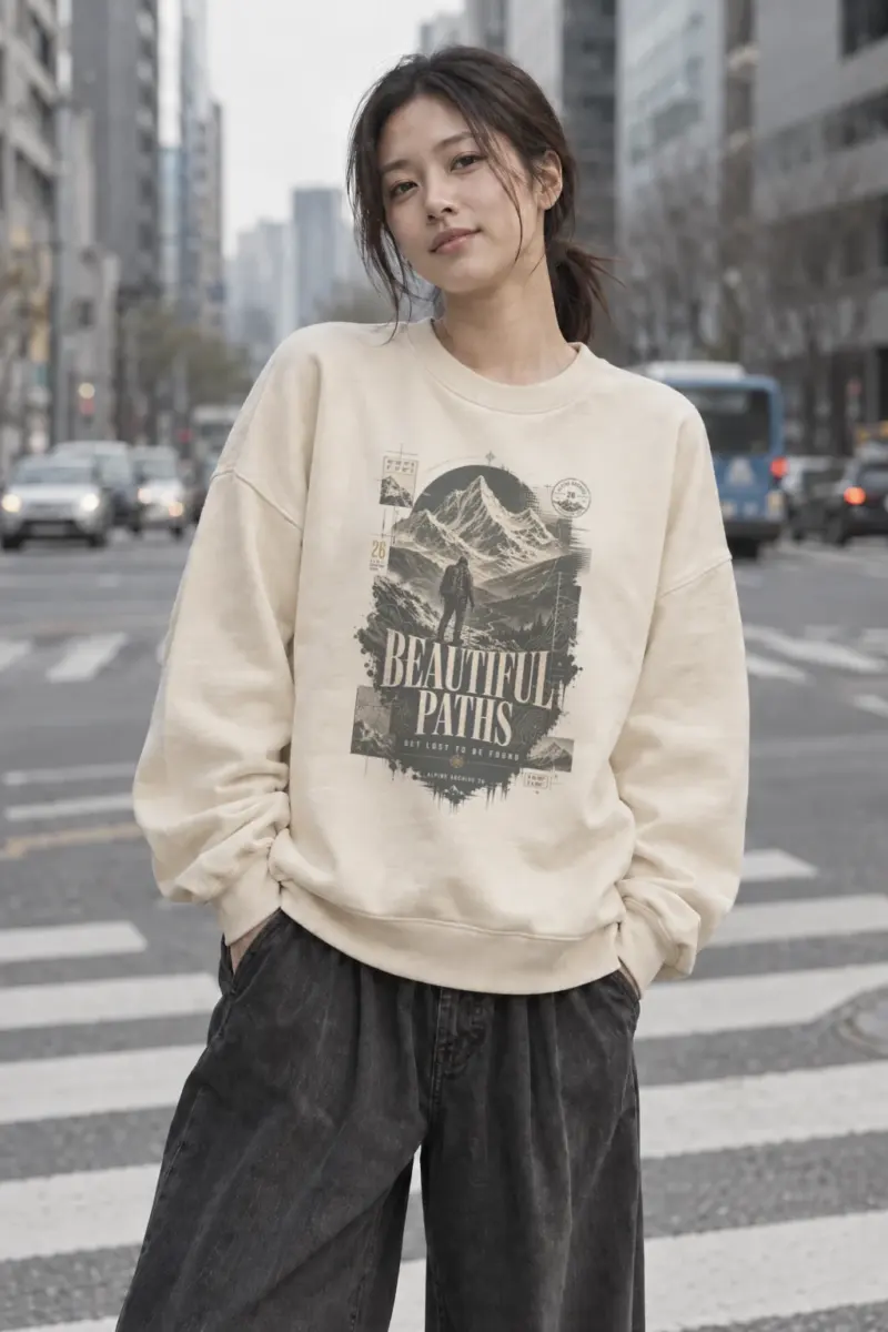 "Beautiful Paths" Unisex Sponge Fleece Crewneck Sweatshirt | Bella + Canvas 3901