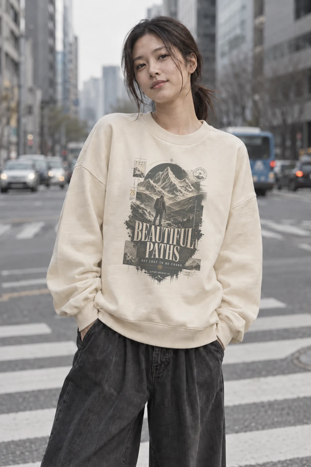 "Beautiful Paths" Unisex Sponge Fleece Crewneck Sweatshirt | Bella + Canvas 3901