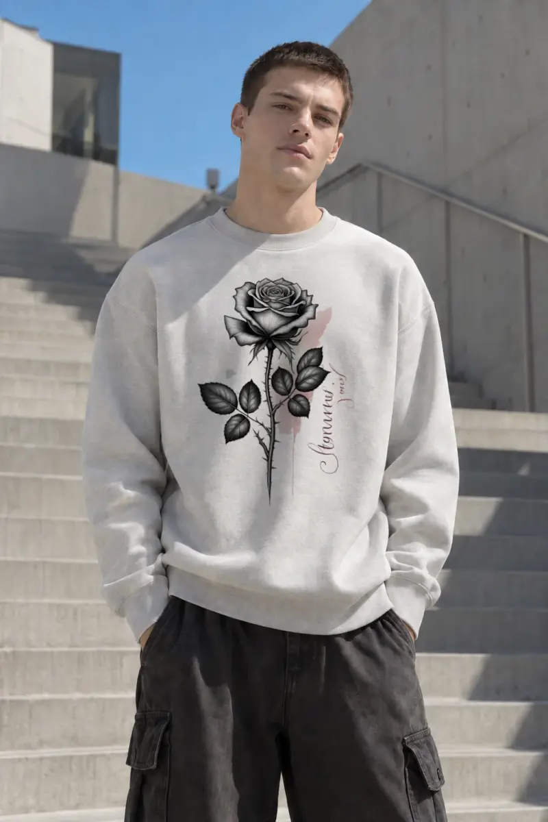 "Beautiful Rose" Heavy Blend Unisex Crewneck Sweatshirt | Gildan 18000