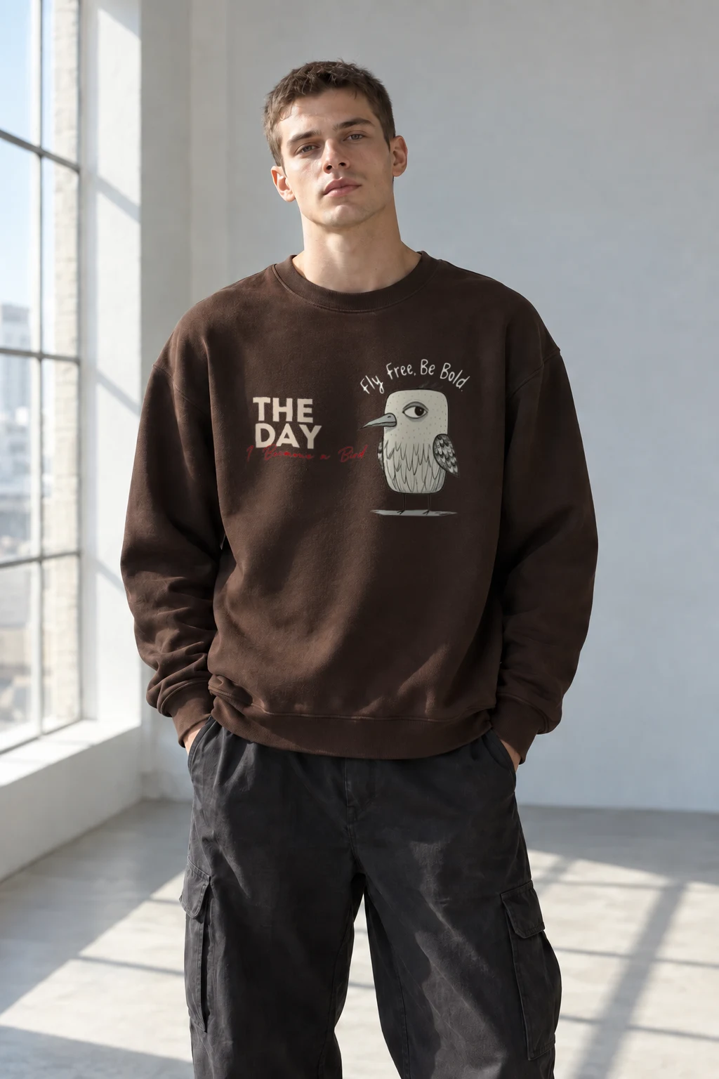 "Became A Bird" Heavy Blend Unisex Crewneck Sweatshirt | Gildan 18000