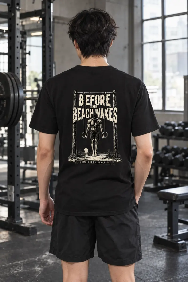 "Before the Beach Wakes" Heavyweight Unisex Crewneck T-shirt