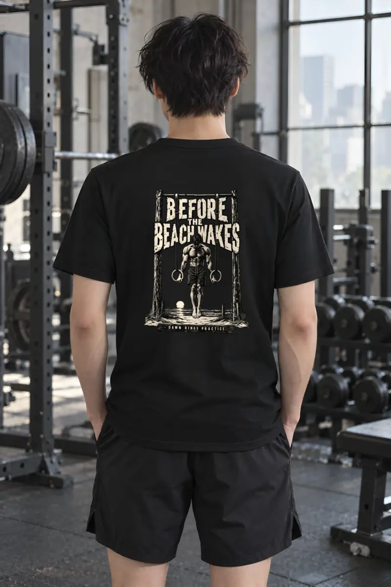"Before the Beach Wakes" Heavyweight Unisex Crewneck T-shirt