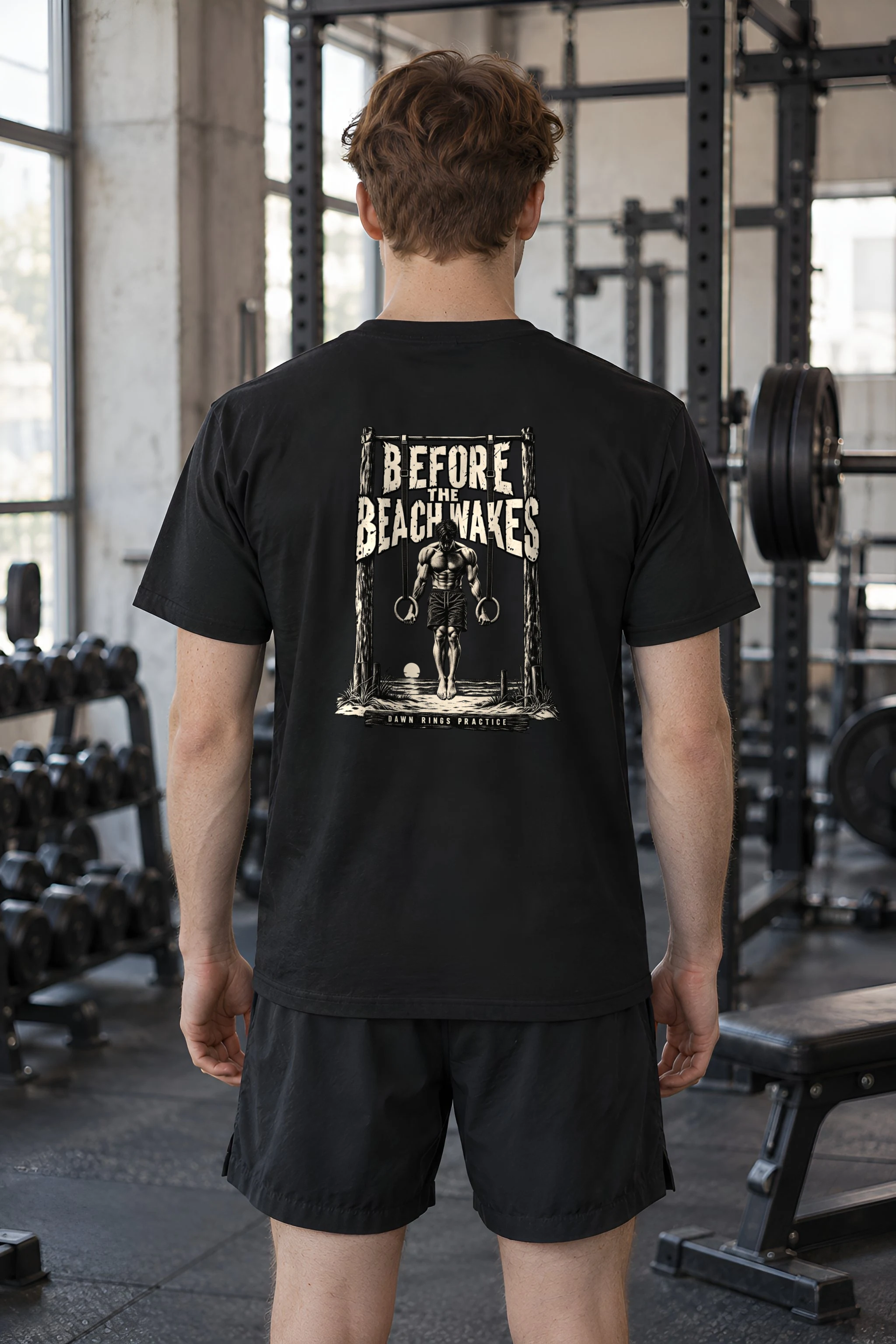 "Before the Beach Wakes" Heavyweight Unisex Crewneck T-shirt