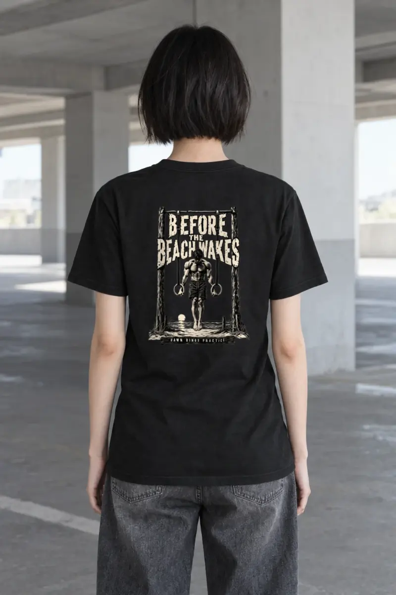 "Before the Beach Wakes" Heavyweight Unisex Crewneck T-shirt