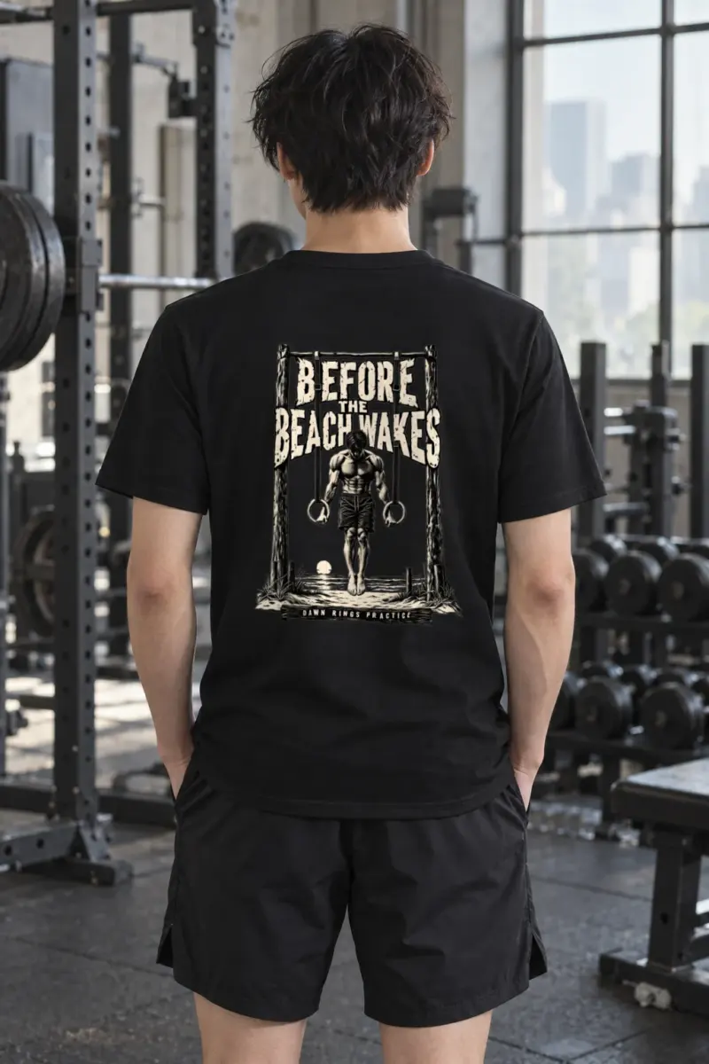"Before the Beach Wakes" Heavyweight Unisex Crewneck T-shirt