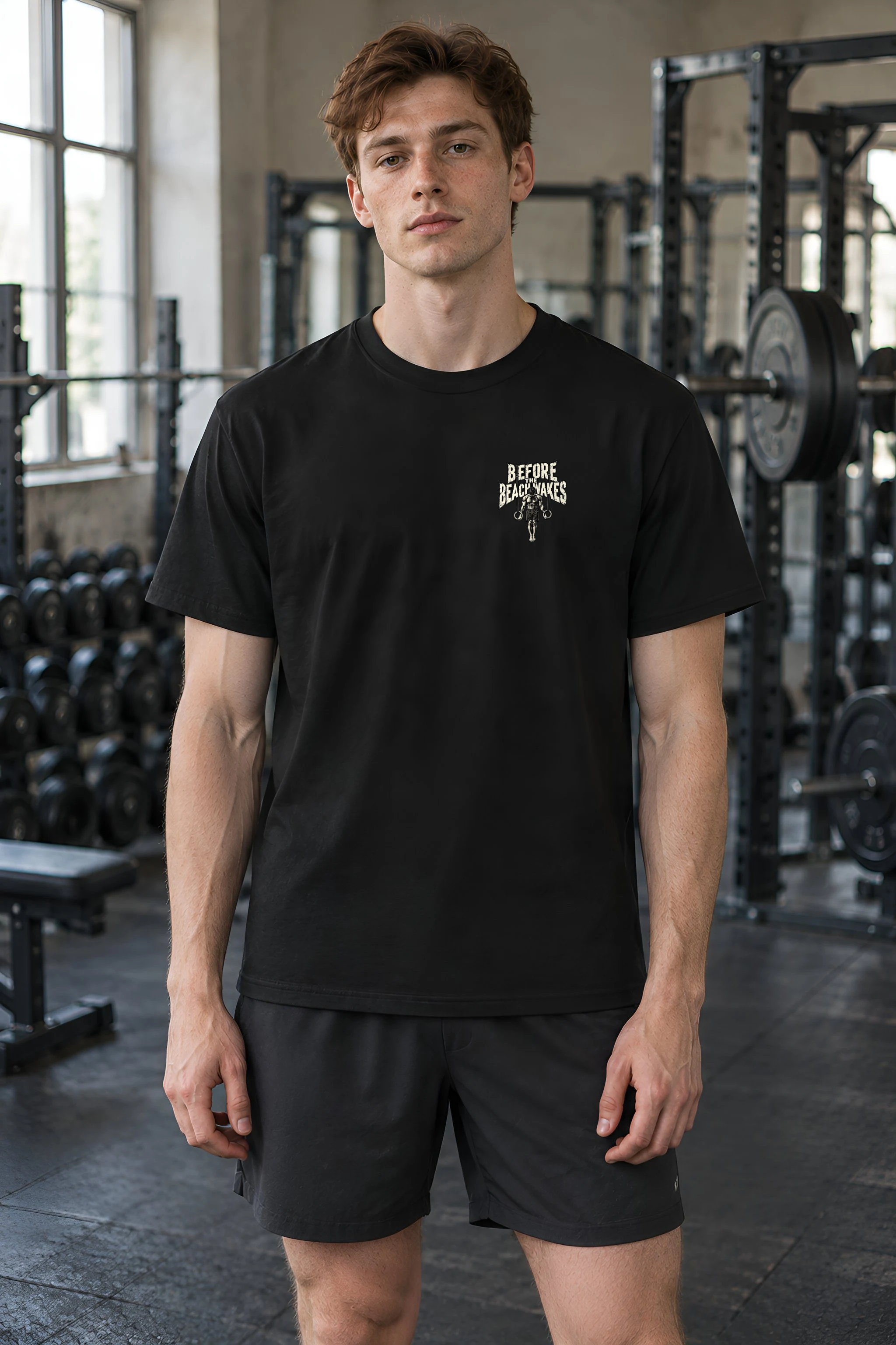 "Before the Beach Wakes" Heavyweight Unisex Crewneck T-shirt
