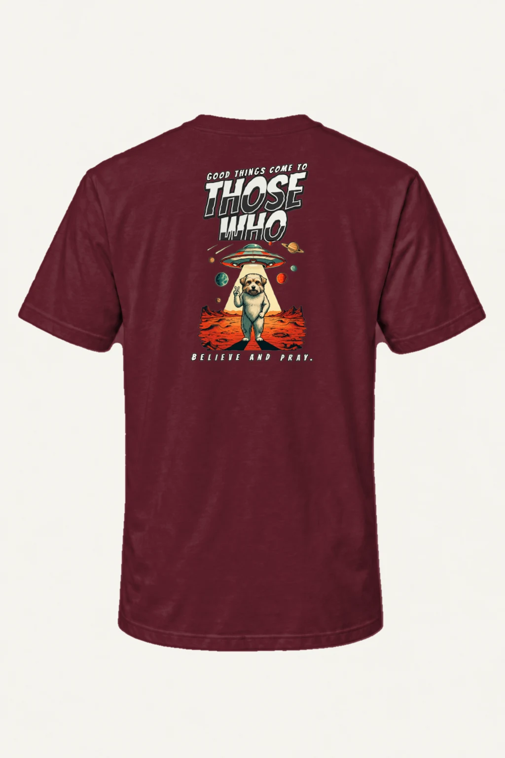 "Believe And Pray" Heavyweight Unisex Crewneck T-shirt | Gildan 5000