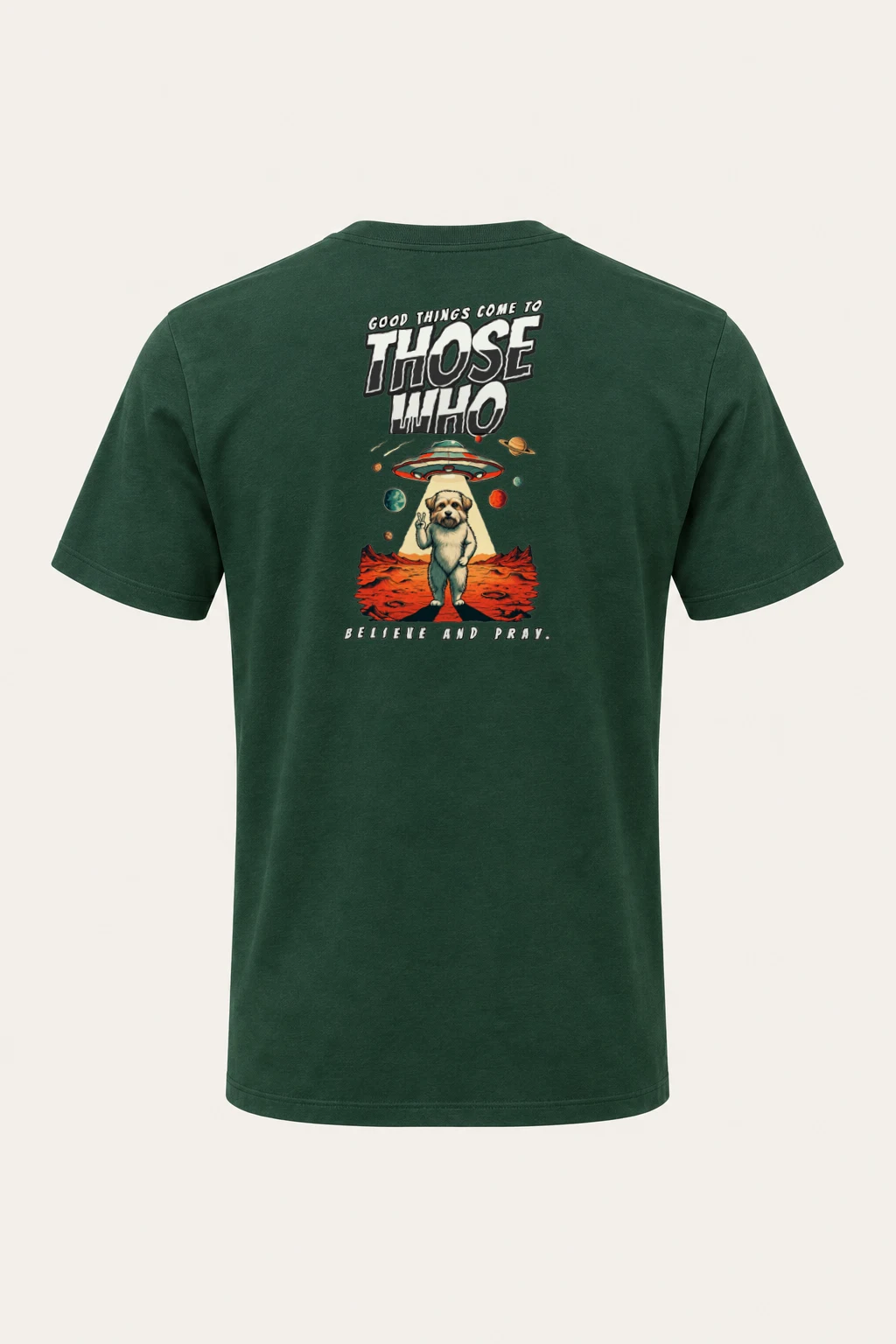 "Believe And Pray" Heavyweight Unisex Crewneck T-shirt | Gildan 5000