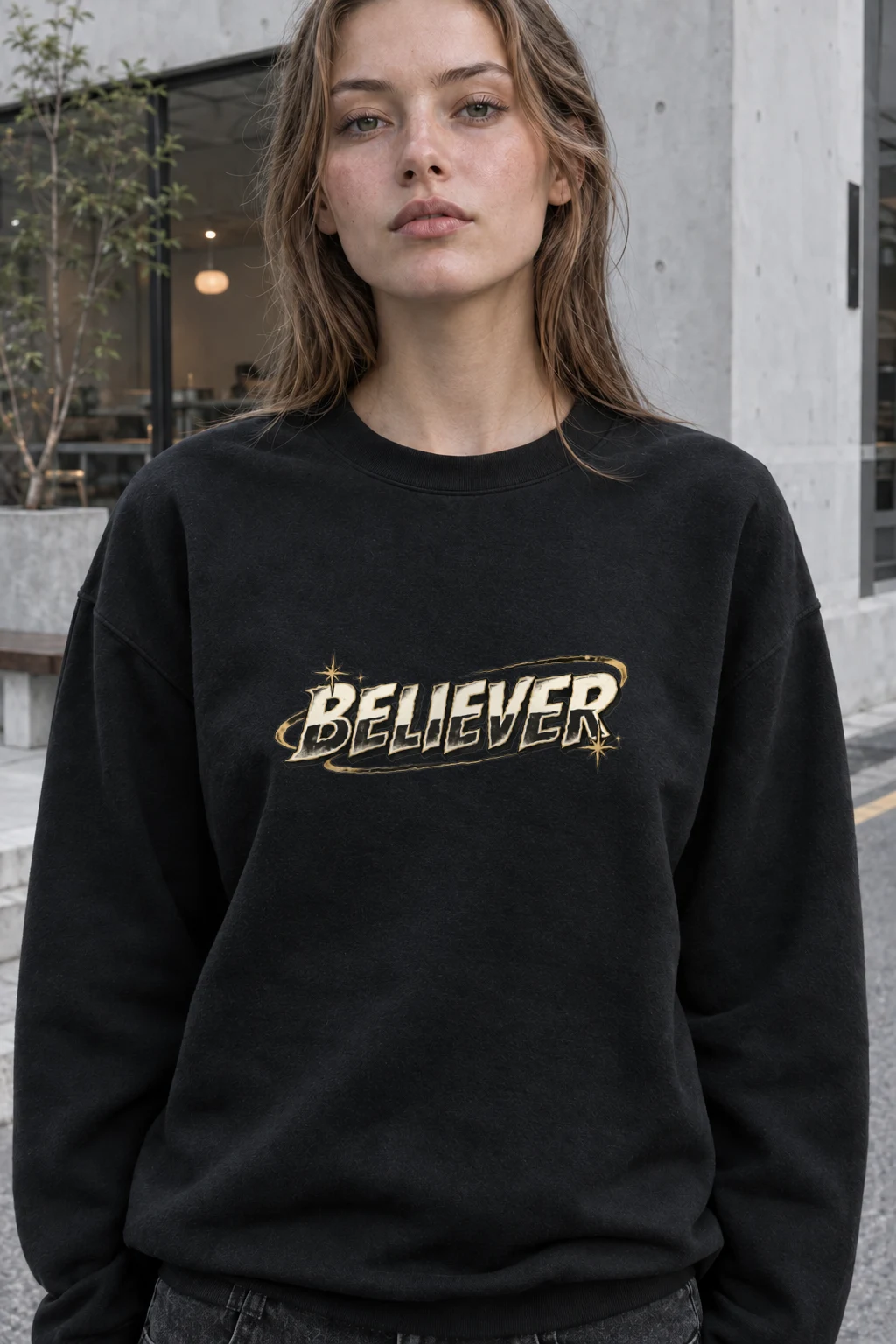 "Believer Starburst" Heavy Blend Unisex Crewneck Sweatshirt | Gildan 18000